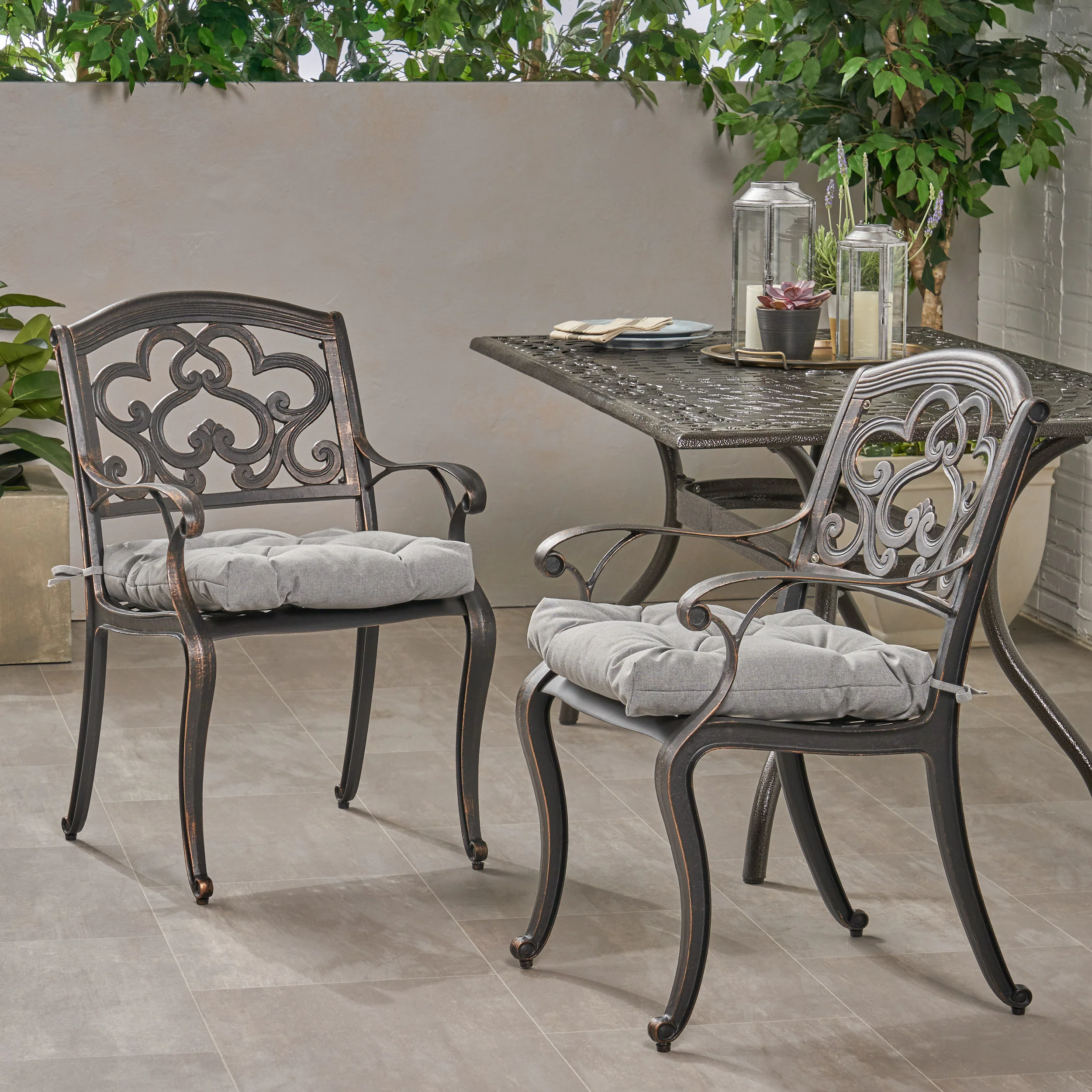 Carlton Outdoor Dining Chair with Cushion (Set of 2) - furnishings