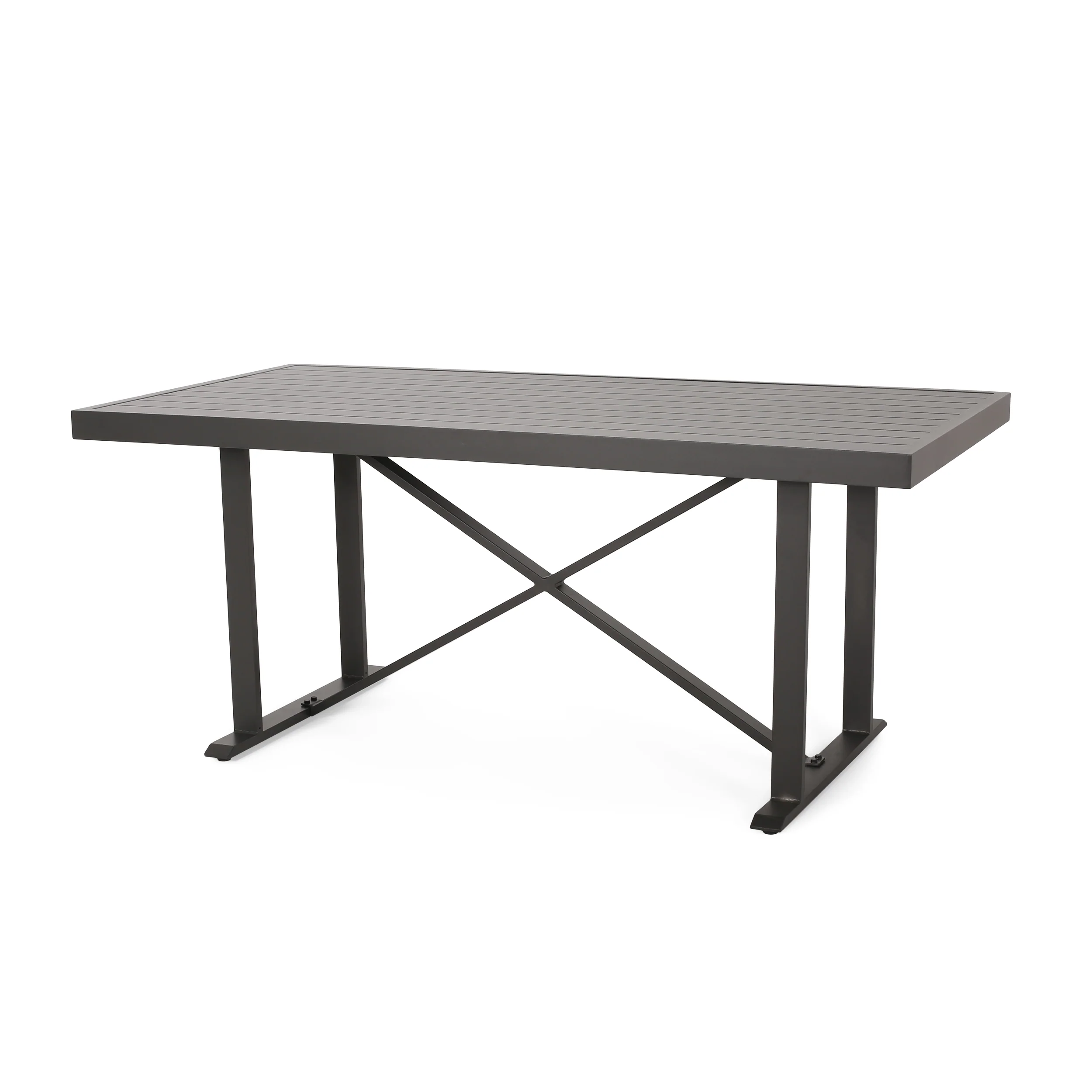 Mavin Outdoor Modern Industrial Aluminum Dining Table - furnishings