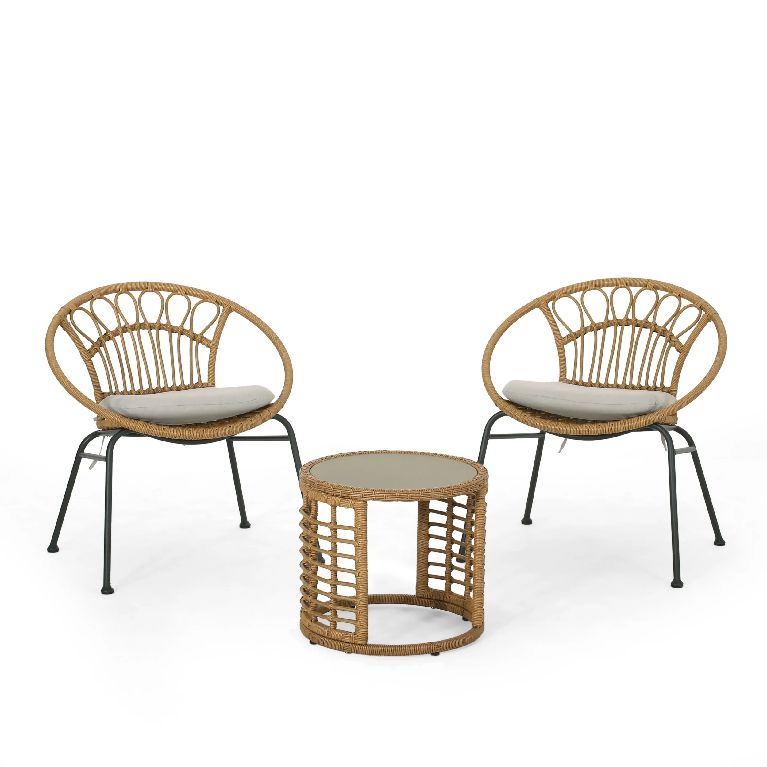 Srihan Outdoor 3 Piece Wicker Chat Set - furnishings