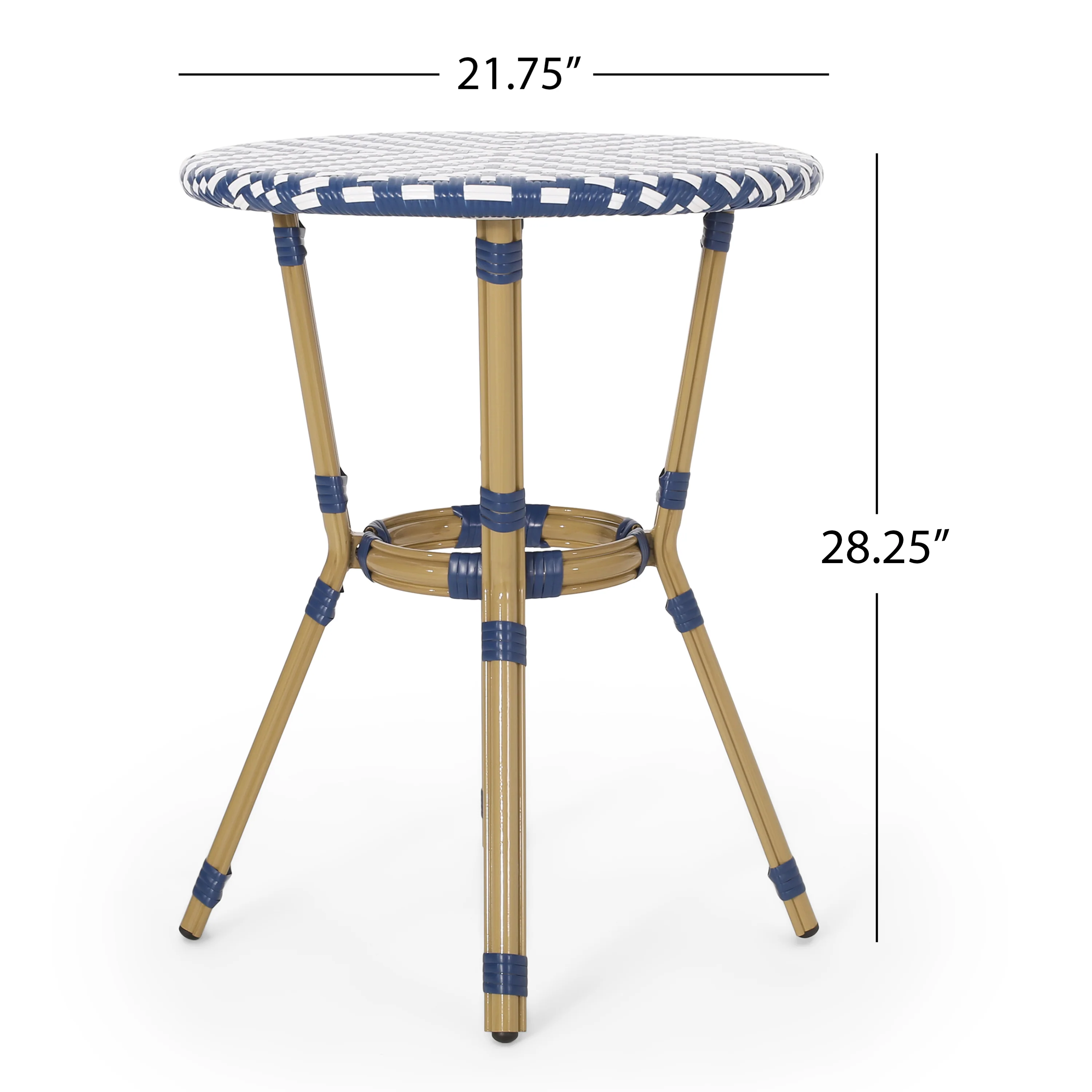 Deshler Outdoor Aluminum French Bistro Table - furnishings
