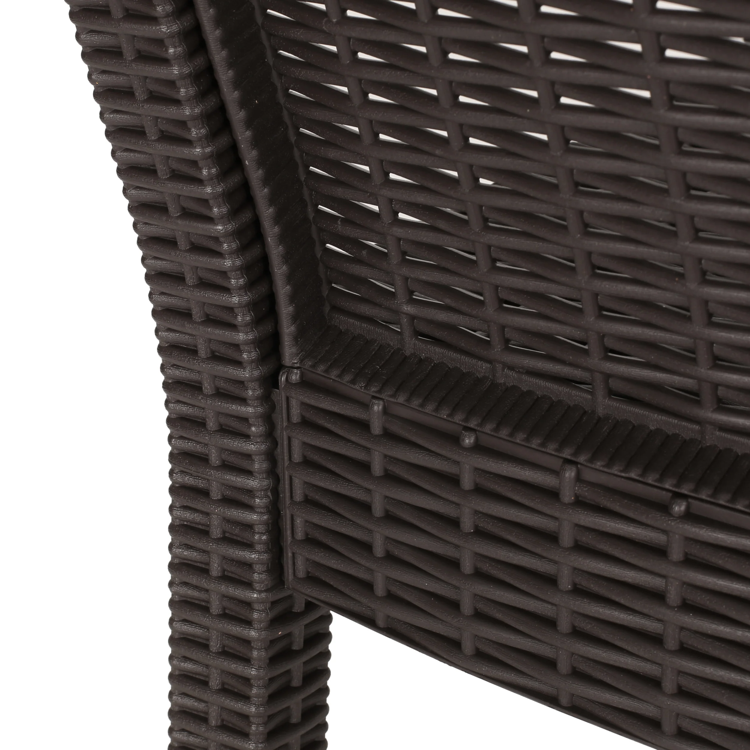 Covecrest Outdoor Faux Wicker Barstools, Set of 2, Dark Brown - furnishings