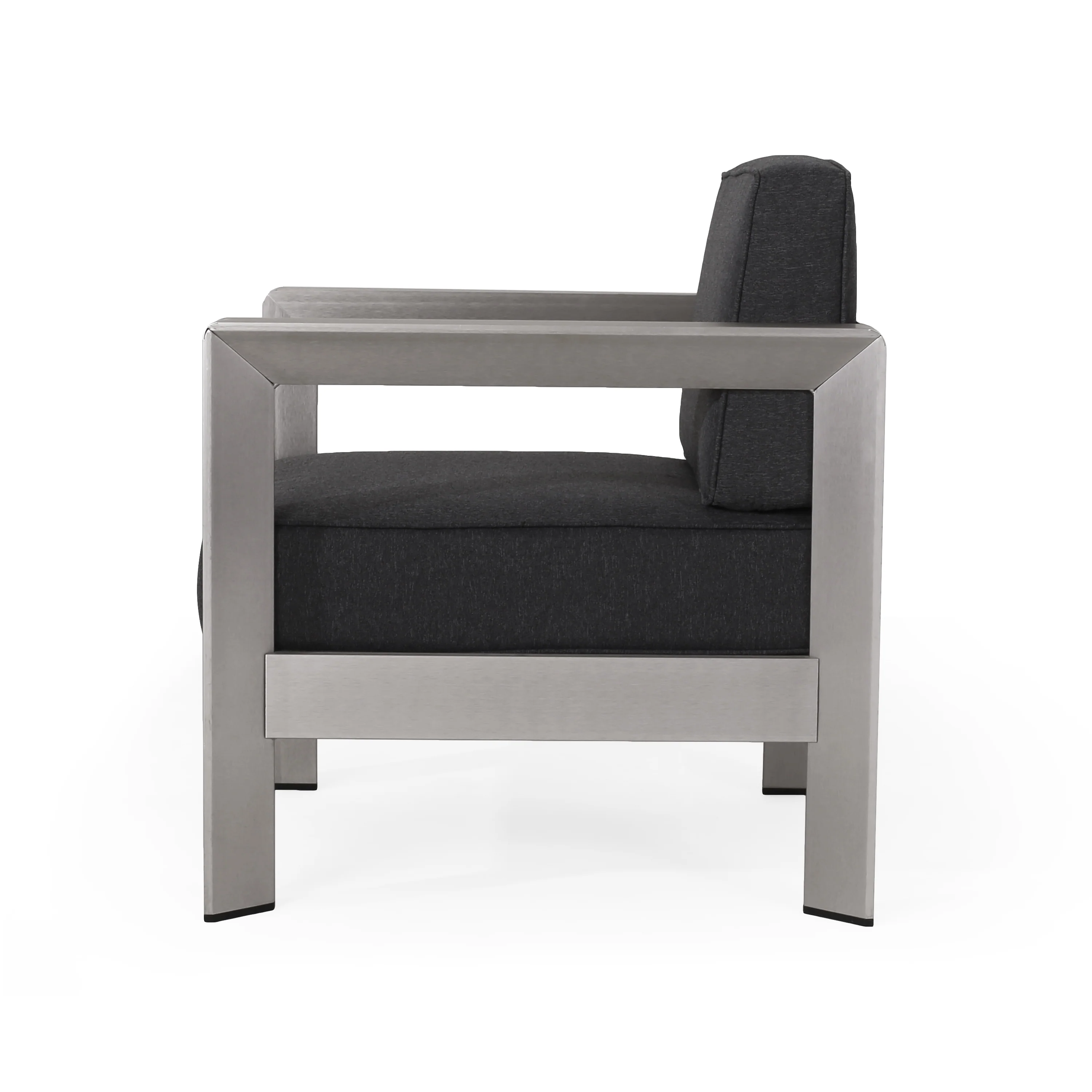 Kenny Outdoor 4-Seater Aluminum Chat Set with Fire Pit and Tank Holder - furnishings