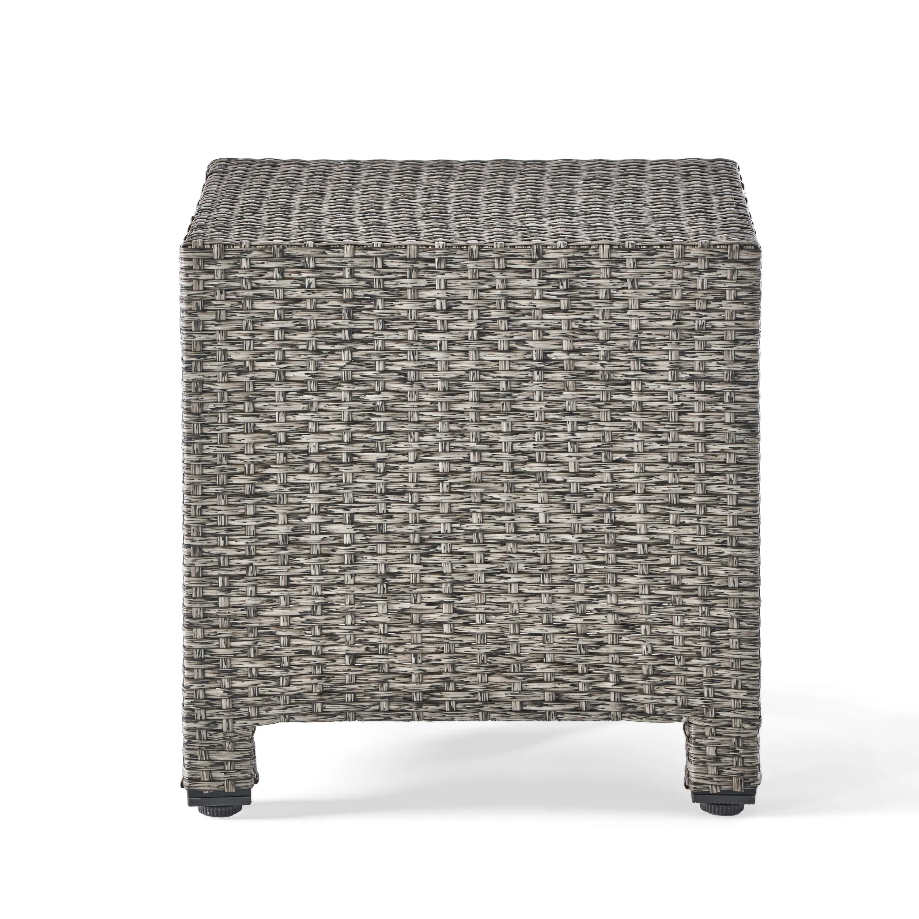 Venice Outdoor Gray Wicker Side Table - furnishings