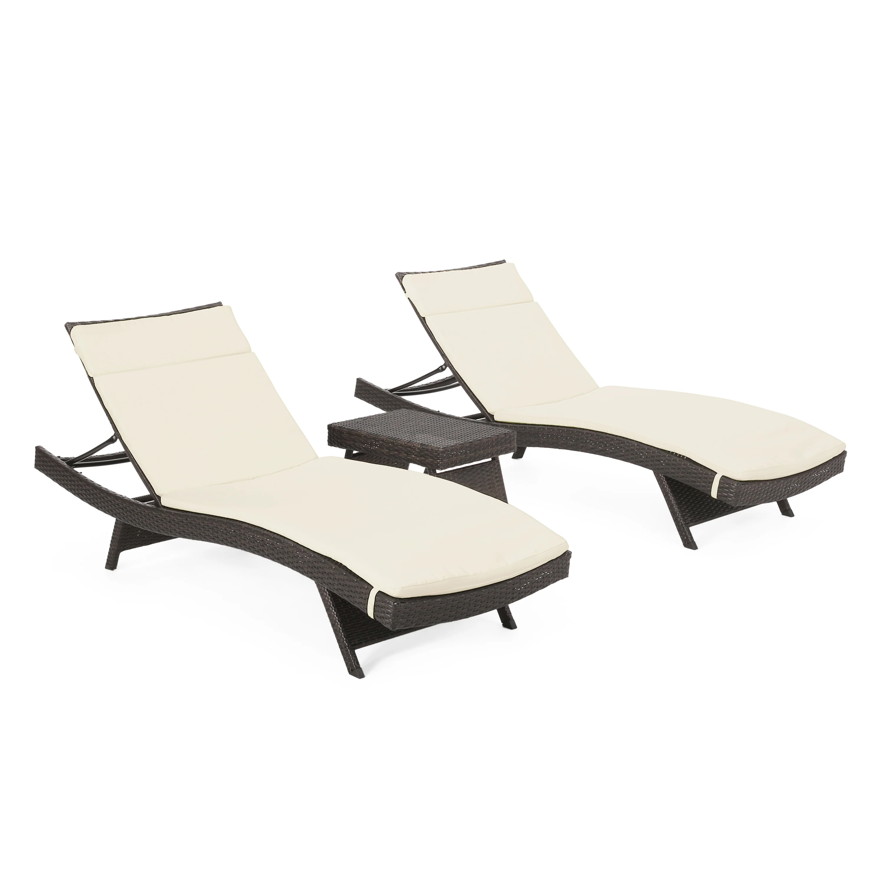 Lakeport 3pc Outdoor Wicker Chaise Lounge Chair & Table Set - furnishings