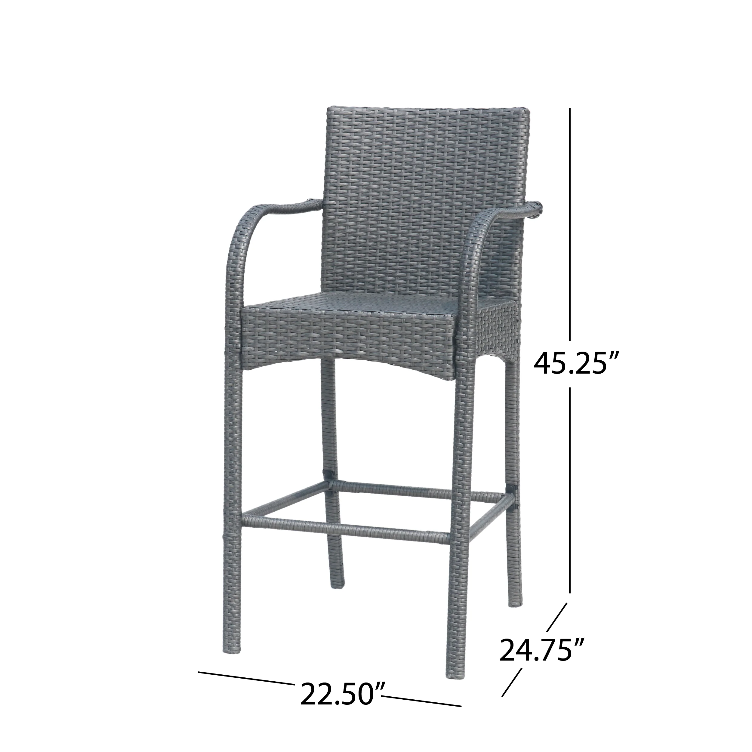 Iremide Outdoor Wicker Barstool Chair (Set of 2) - furnishings