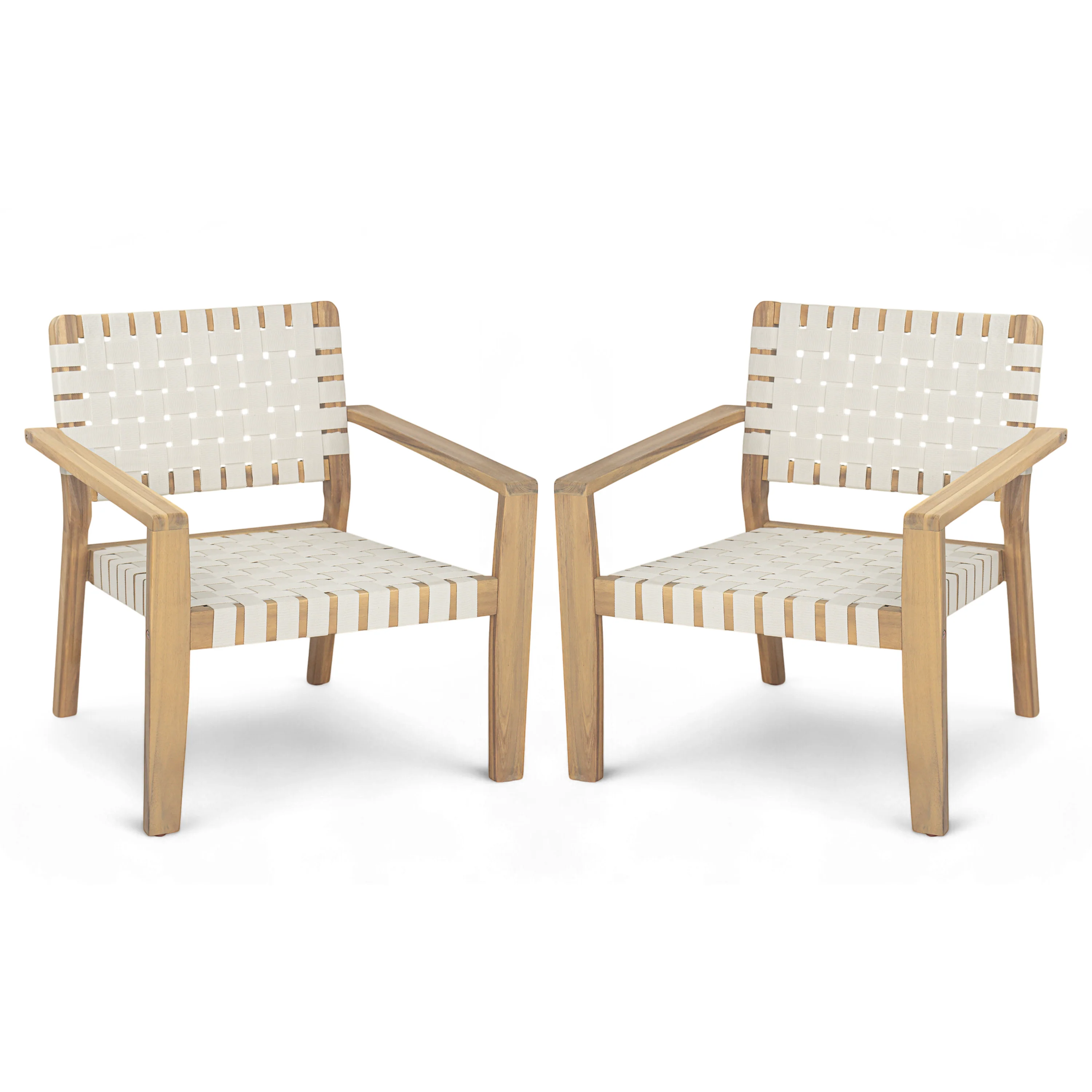 Finnley Modren Outdoor Lounge Chair with Woven Rope - furnishings