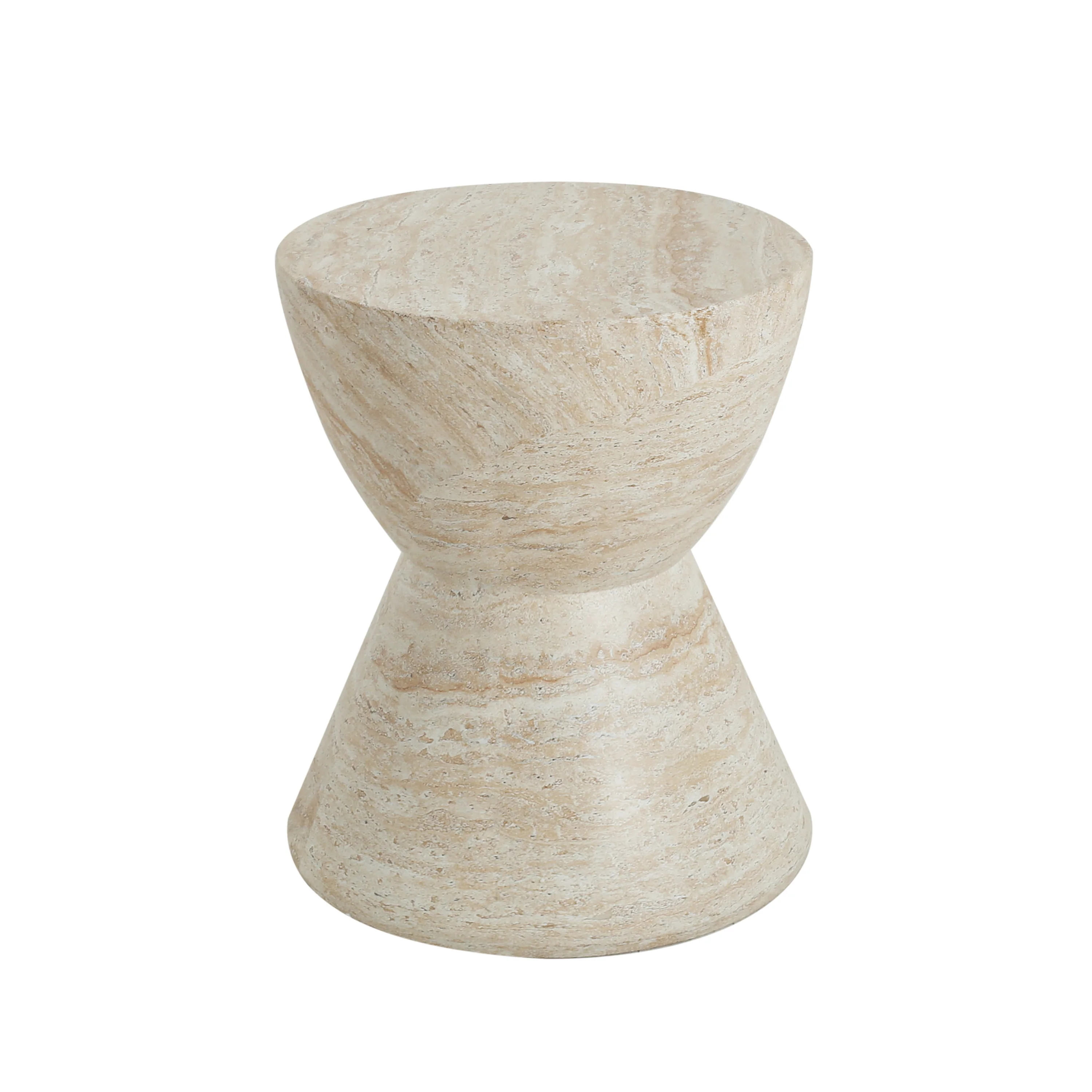 Seren Patio Round Hourglass Accent Table, Concrete - furnishings