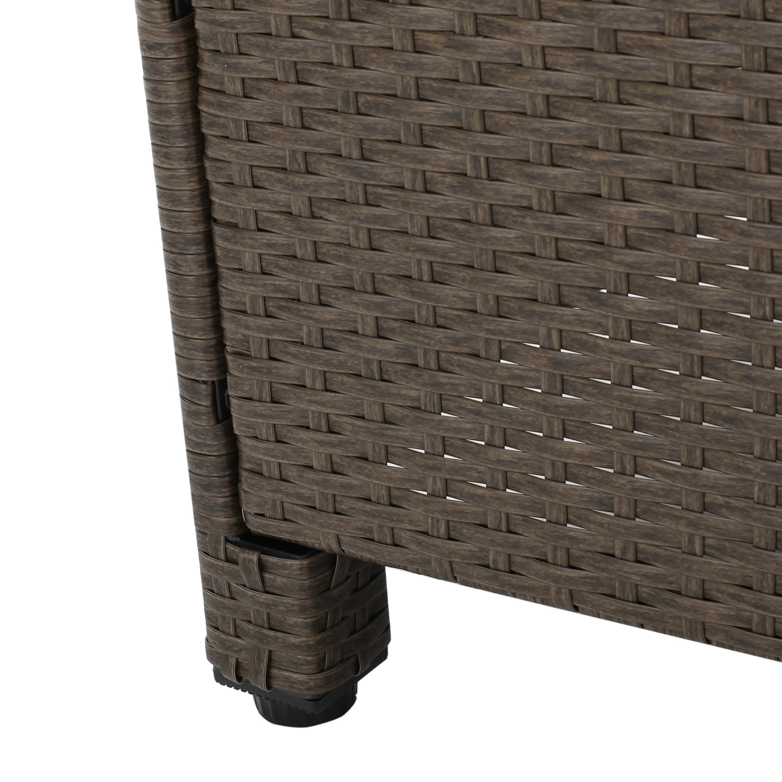 Tanner Outdoor 4 Seater Wicker L-Shaped Sectional Sofa Set with Cushions - furnishings