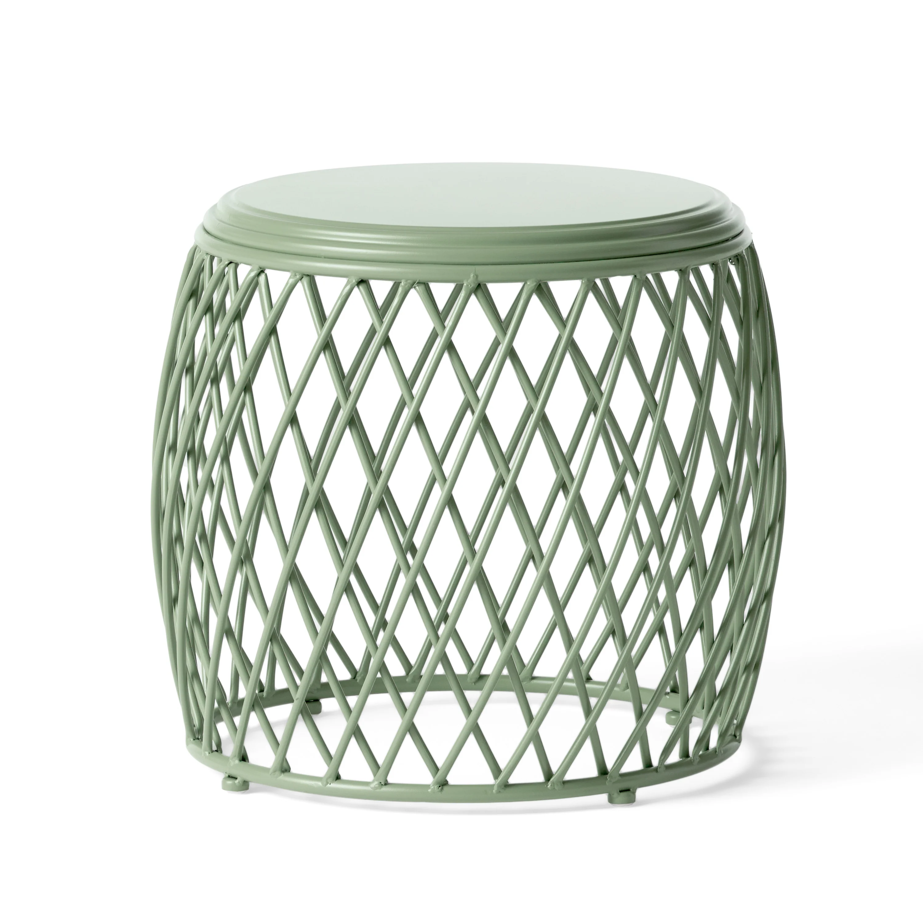 Jadien Outdoor 19 Inch Diameter Lattice Iron Side Table - furnishings