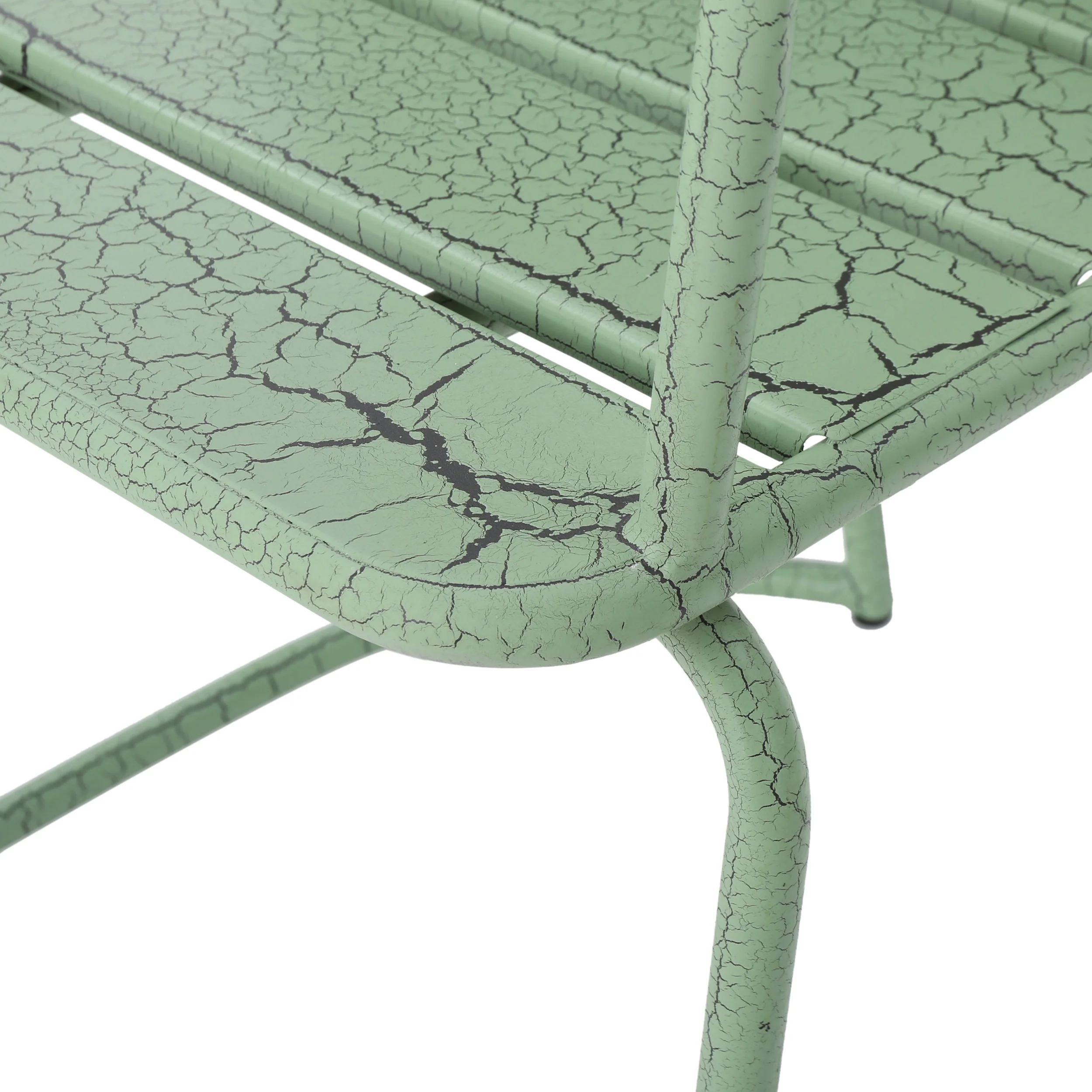 Porto Outdoor 3 Piece Crackle Finished Iron Bistro Set - furnishings