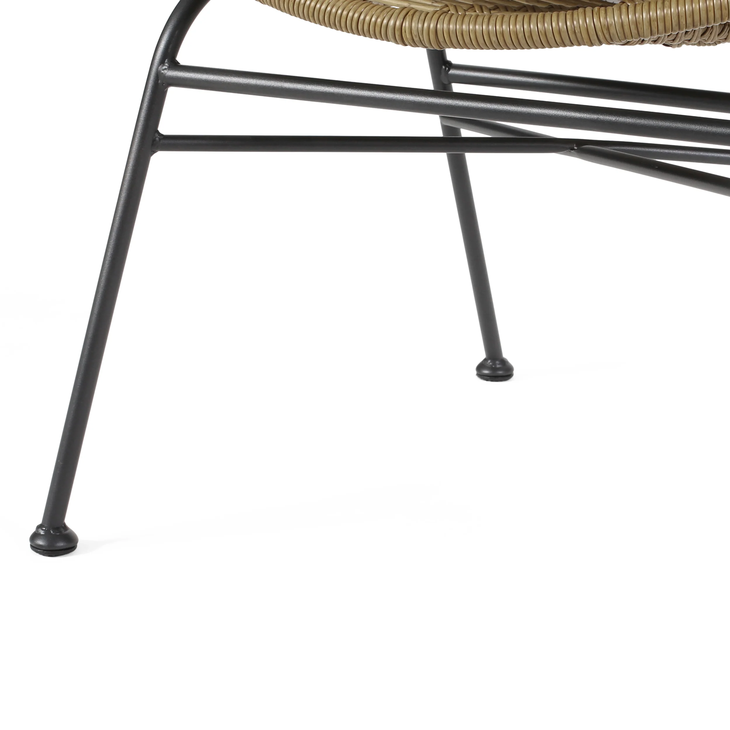 Seaton Outdoor Modern Boho 2 Seater Wicker Chat Set with Side Table - furnishings