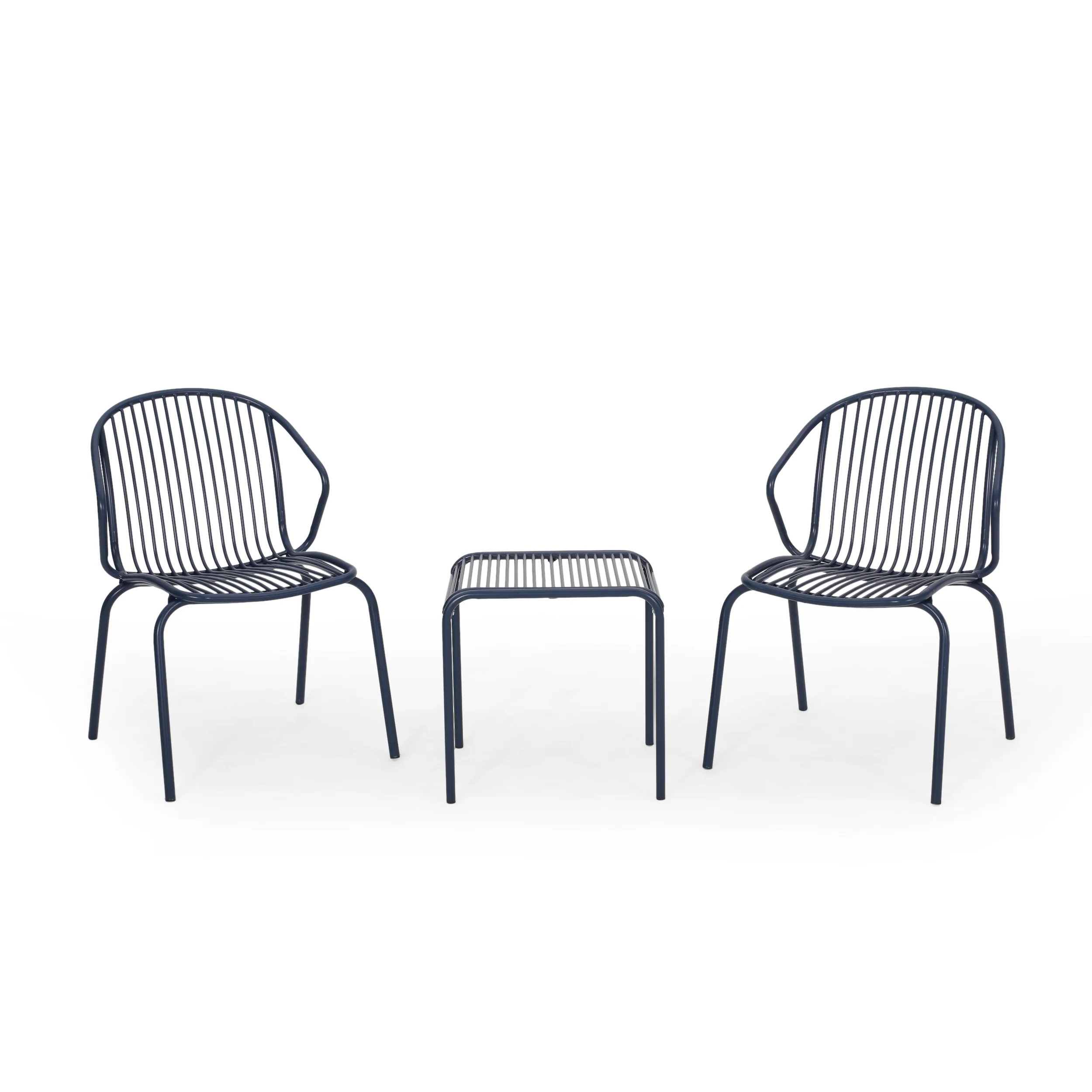 Emily Outdoor Modern Iron 2 Seater Chat Set - furnishings