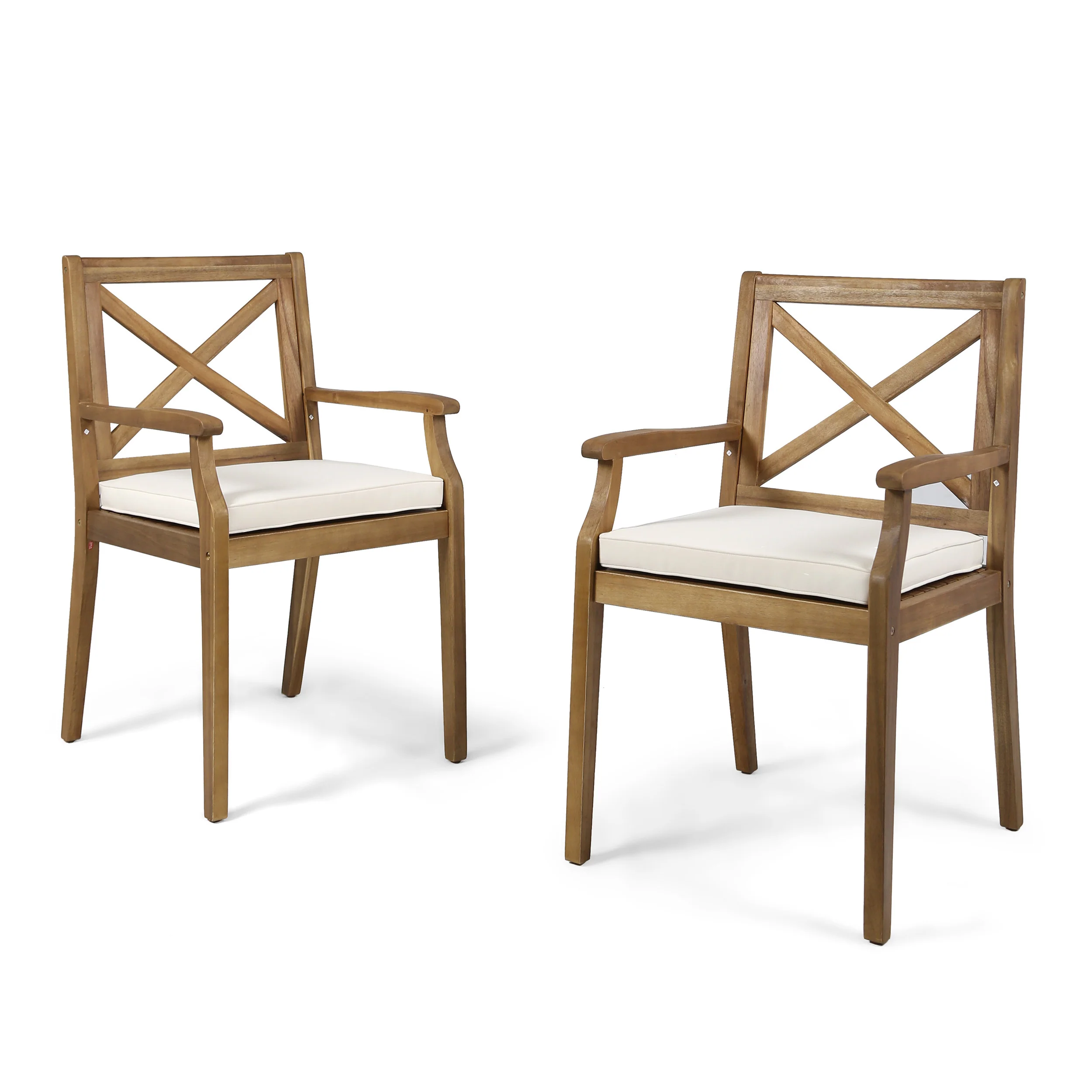 Peter Outdoor Acacia Wood Dining Chair (Set of 2 - furnishings