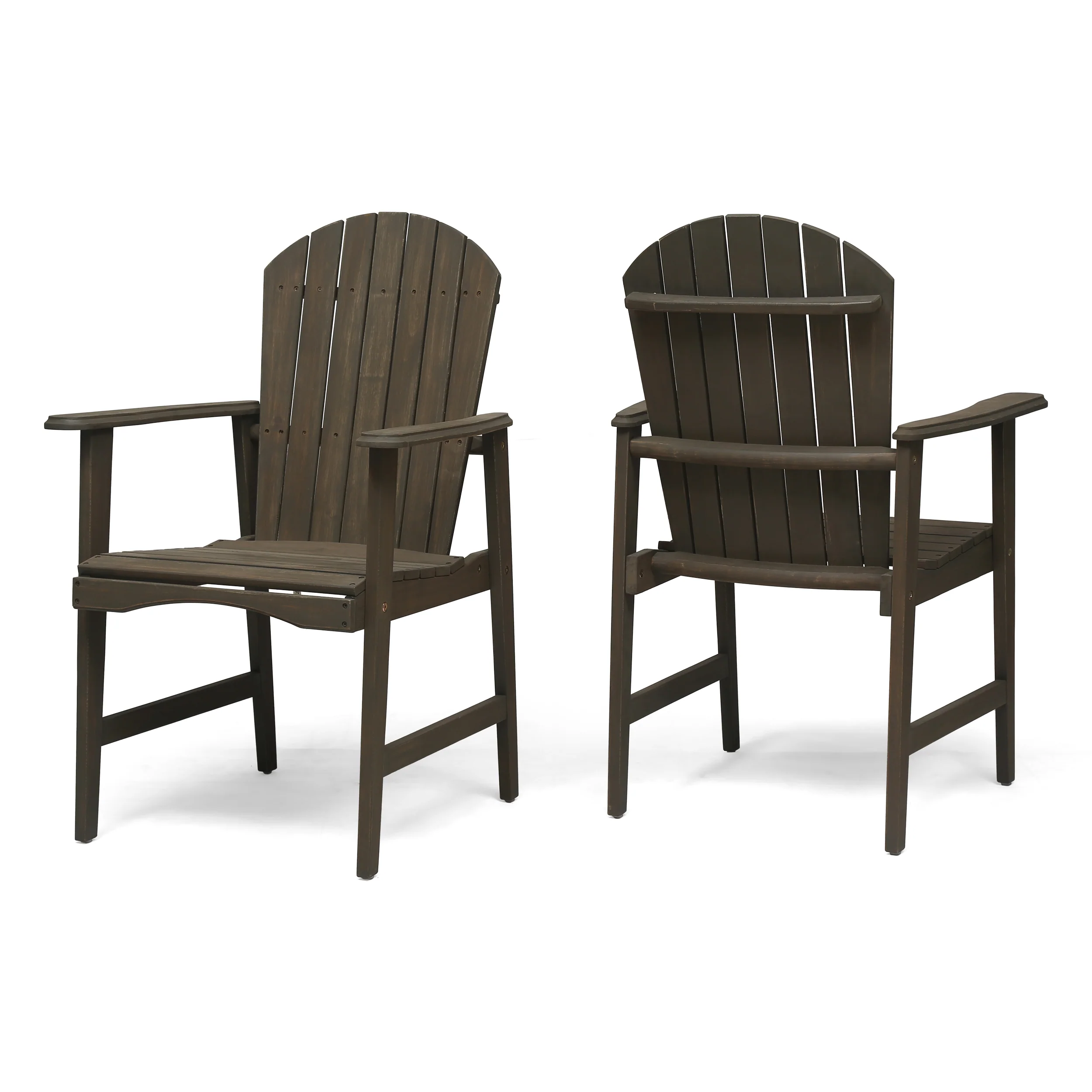 Easter Outdoor Weather Resistant Acacia Wood Adirondack Dining Chairs (Set of 2) - furnishings