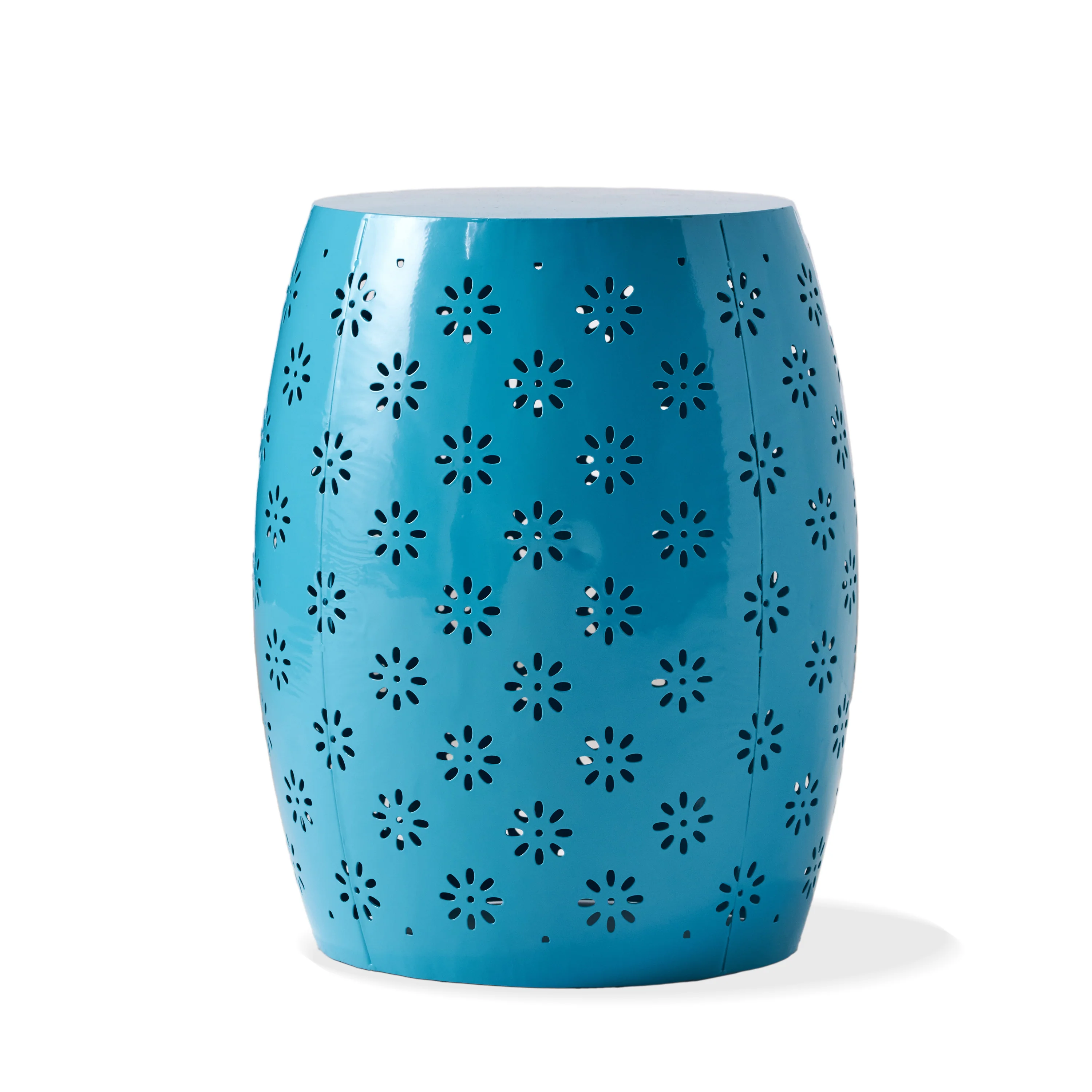 Breeze Outdoor Modern Floral Lace-Cut Metal Accent Side Table - furnishings