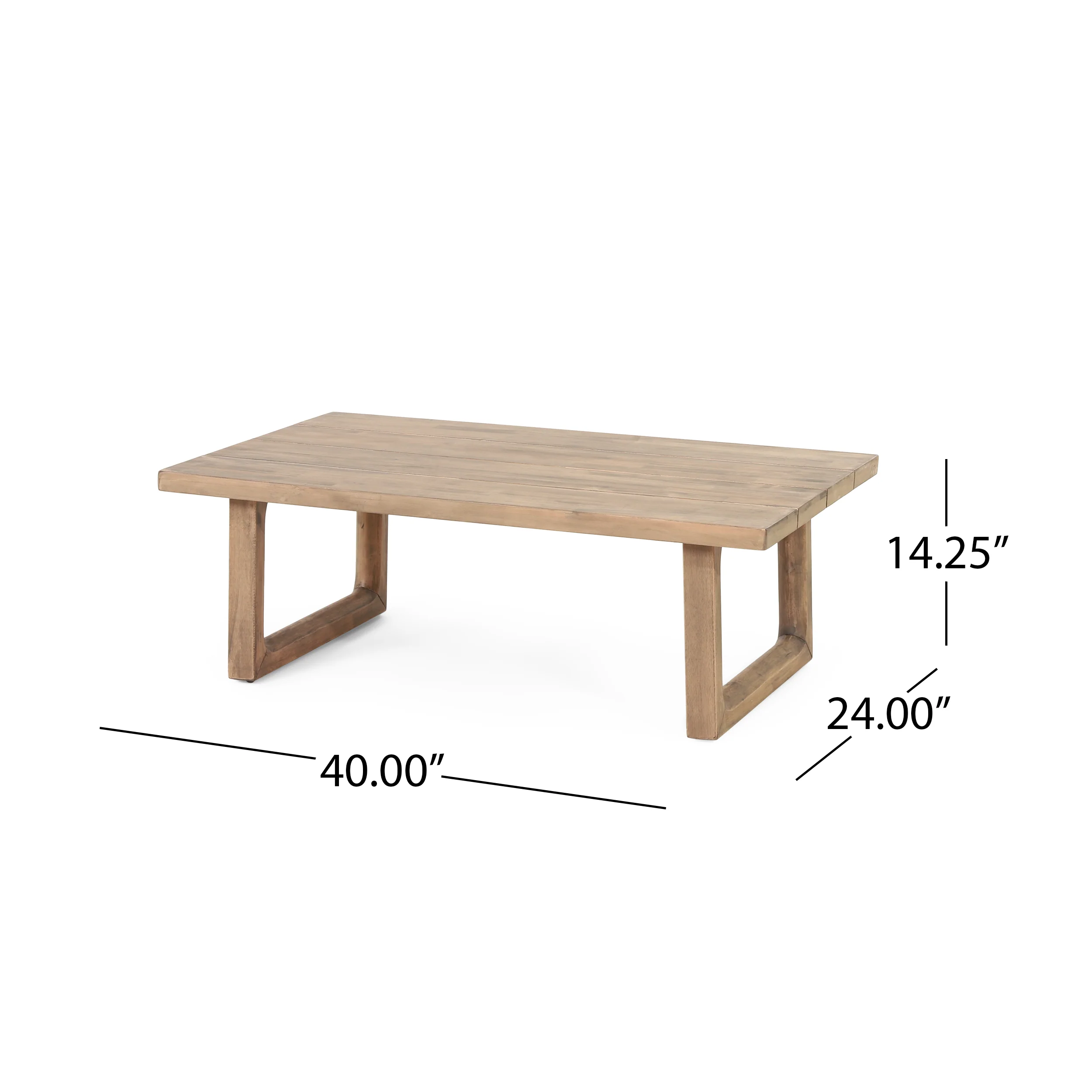 Petteti Outdoor Acacia Wood Loveseat and Coffee Table Set with Cushions, Brown Wash, Beige - furnishings