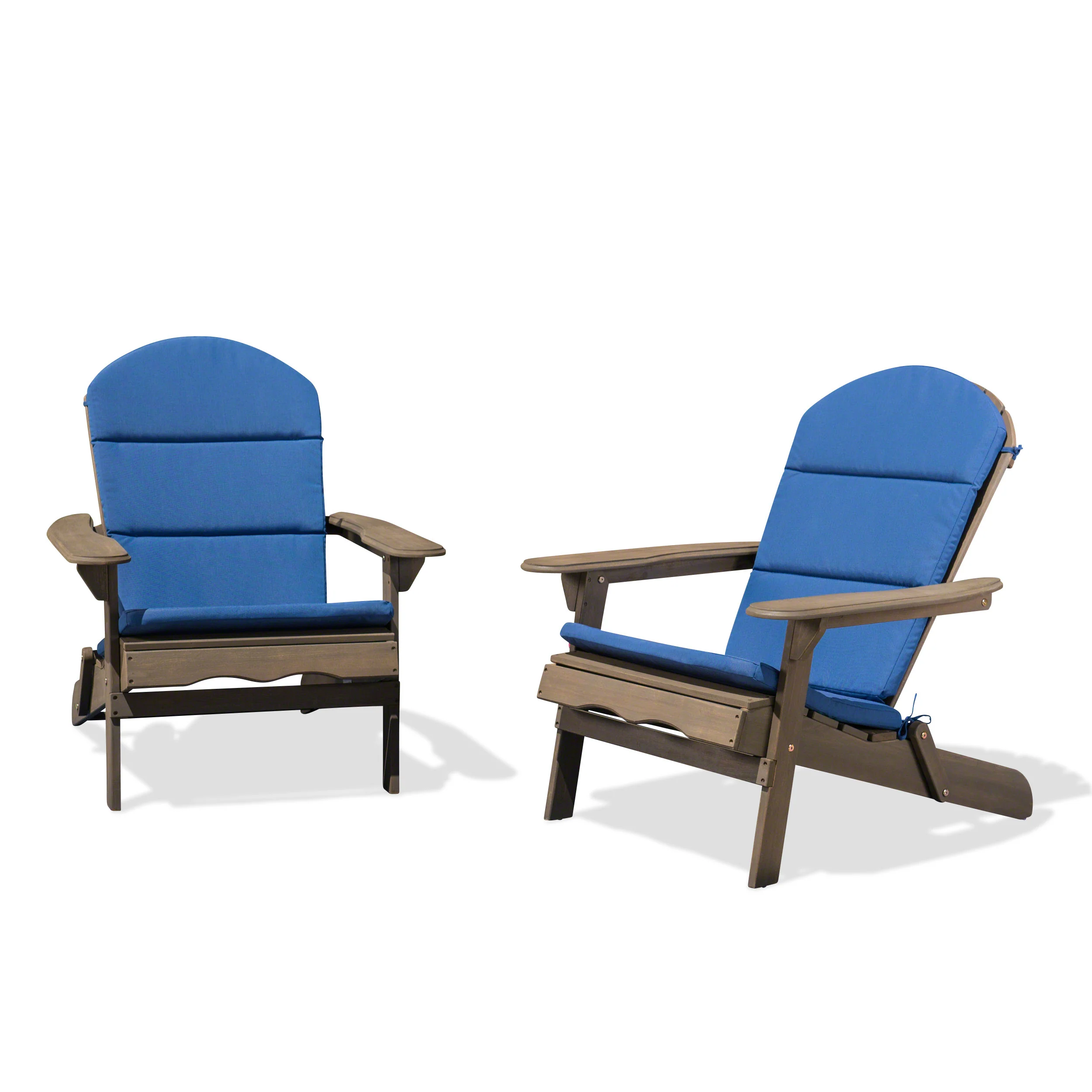 Amenda Outdoor Acacia Wood Folding Adirondack Chairs with Cushions - furnishings