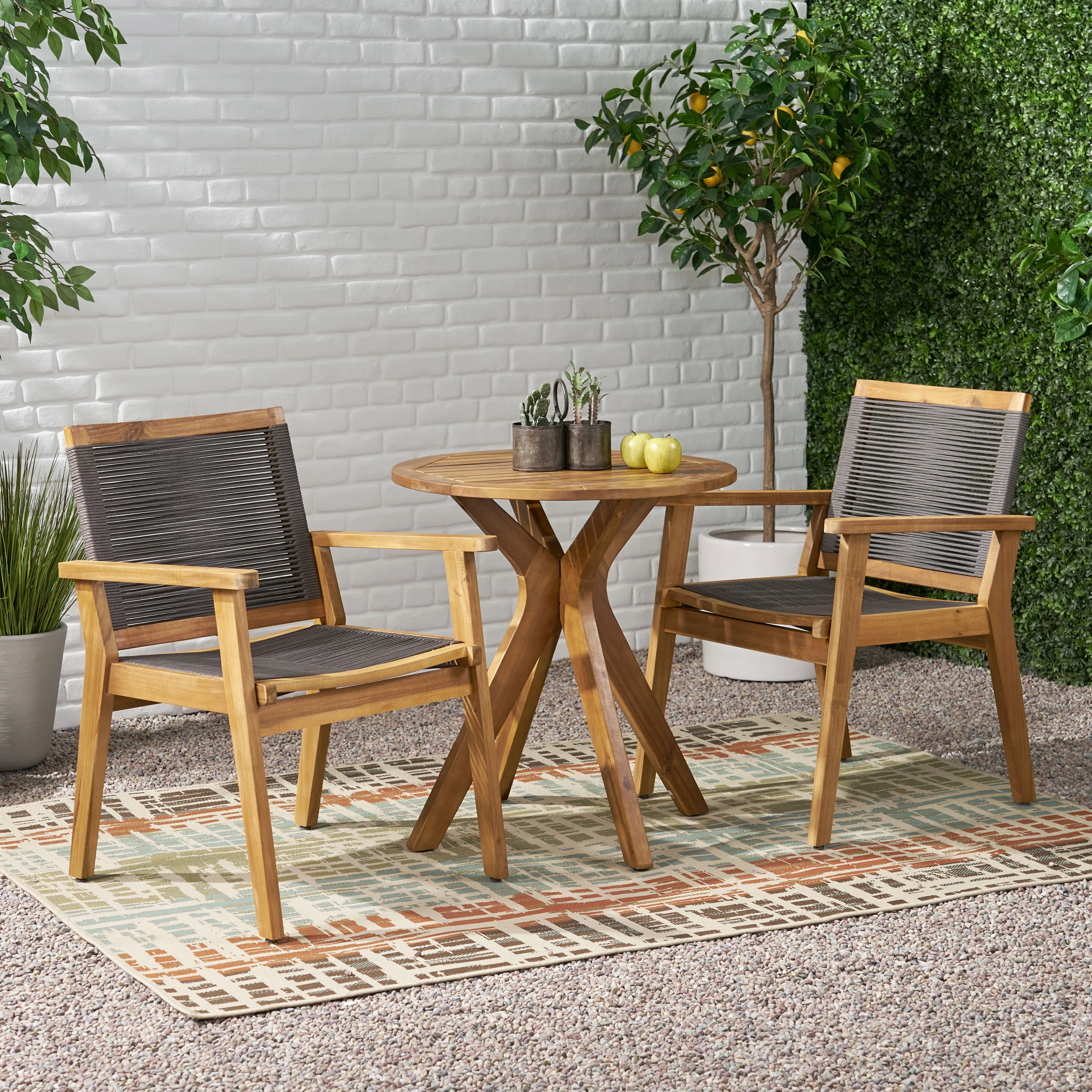 Specter Outdoor Acacia Wood Bistro Set - furnishings