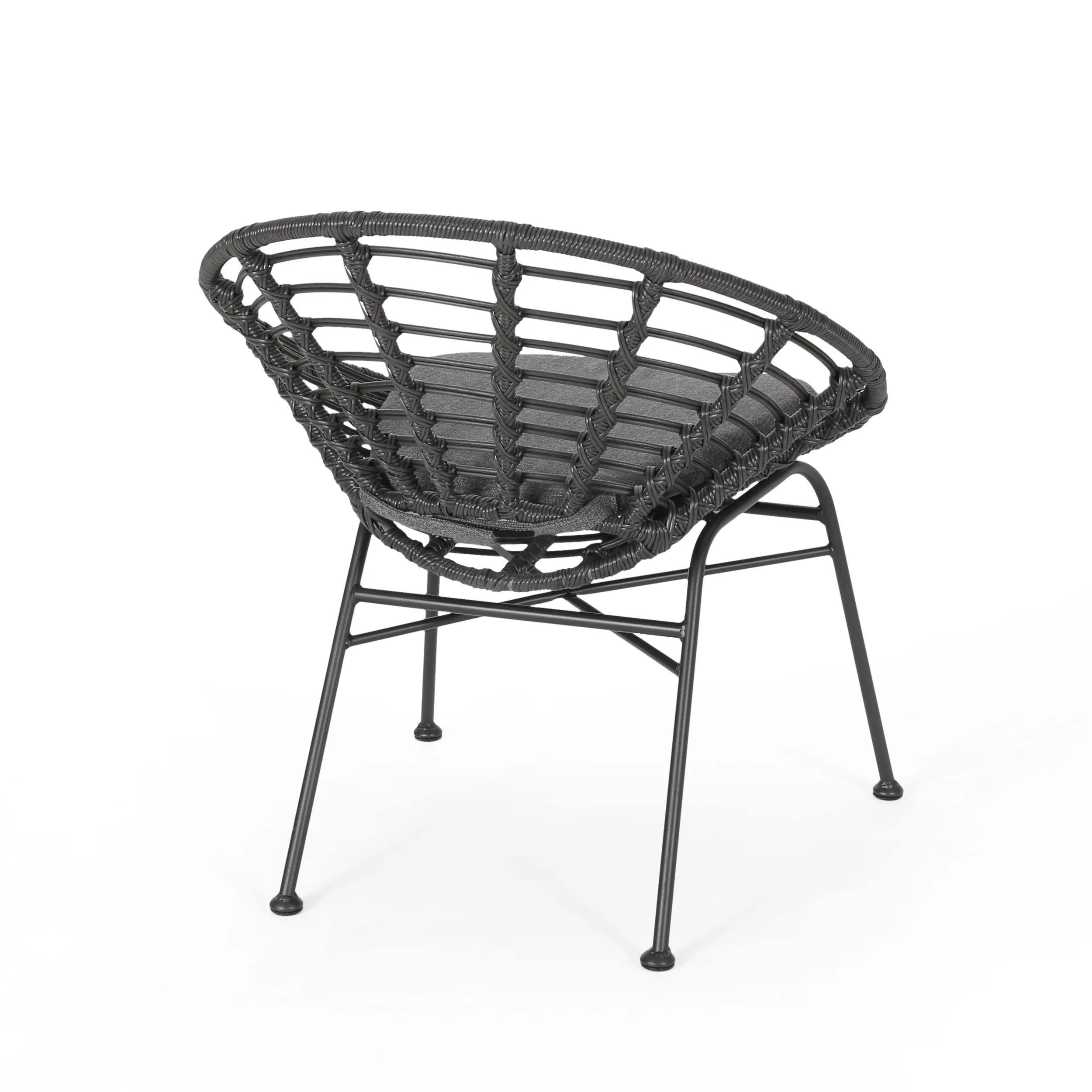 Seaton Outdoor Modern Boho 2 Seater Wicker Chat Set with Side Table - furnishings