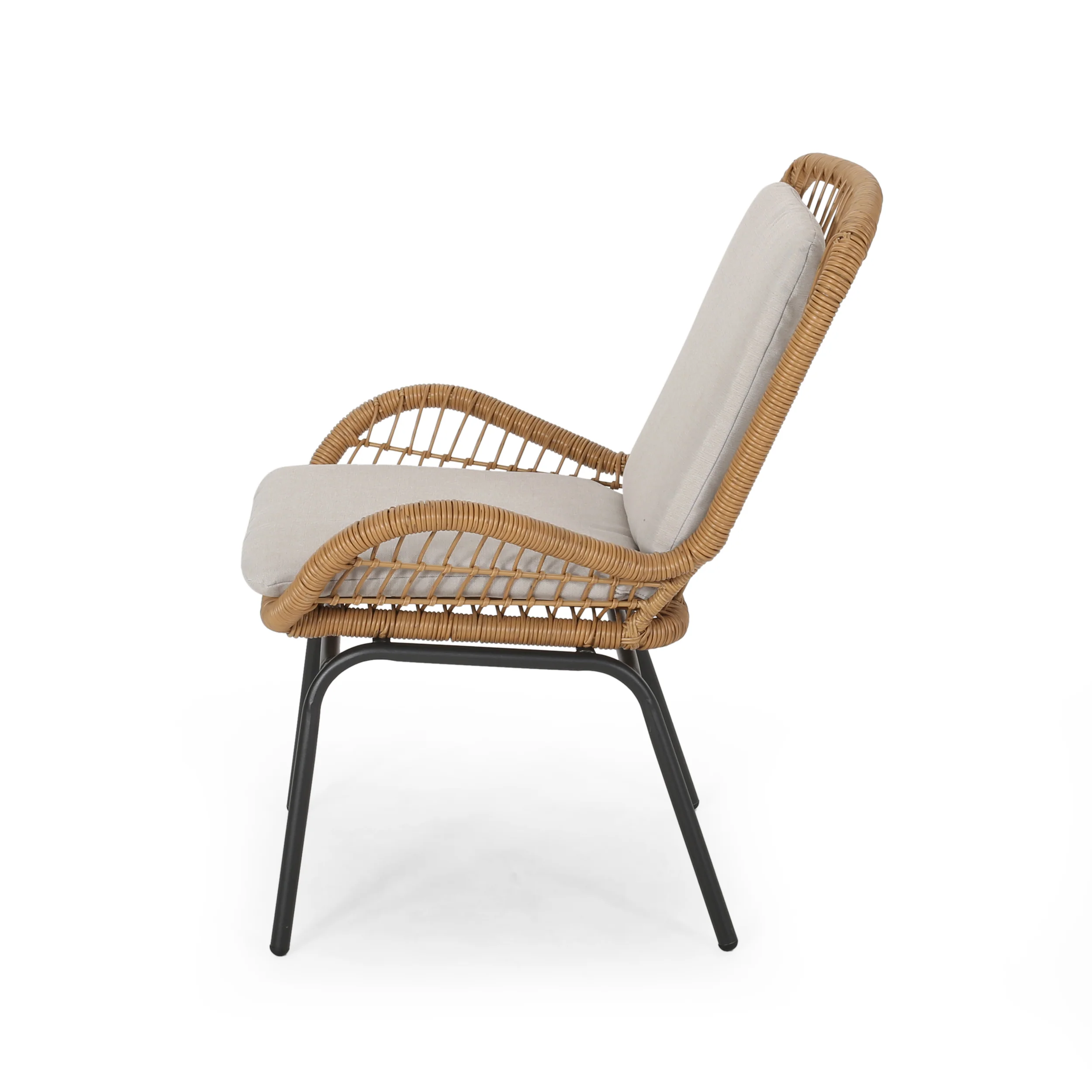 Averyrose Outdoor Wicker Club Chair with Cushions (Set of 2) - furnishings