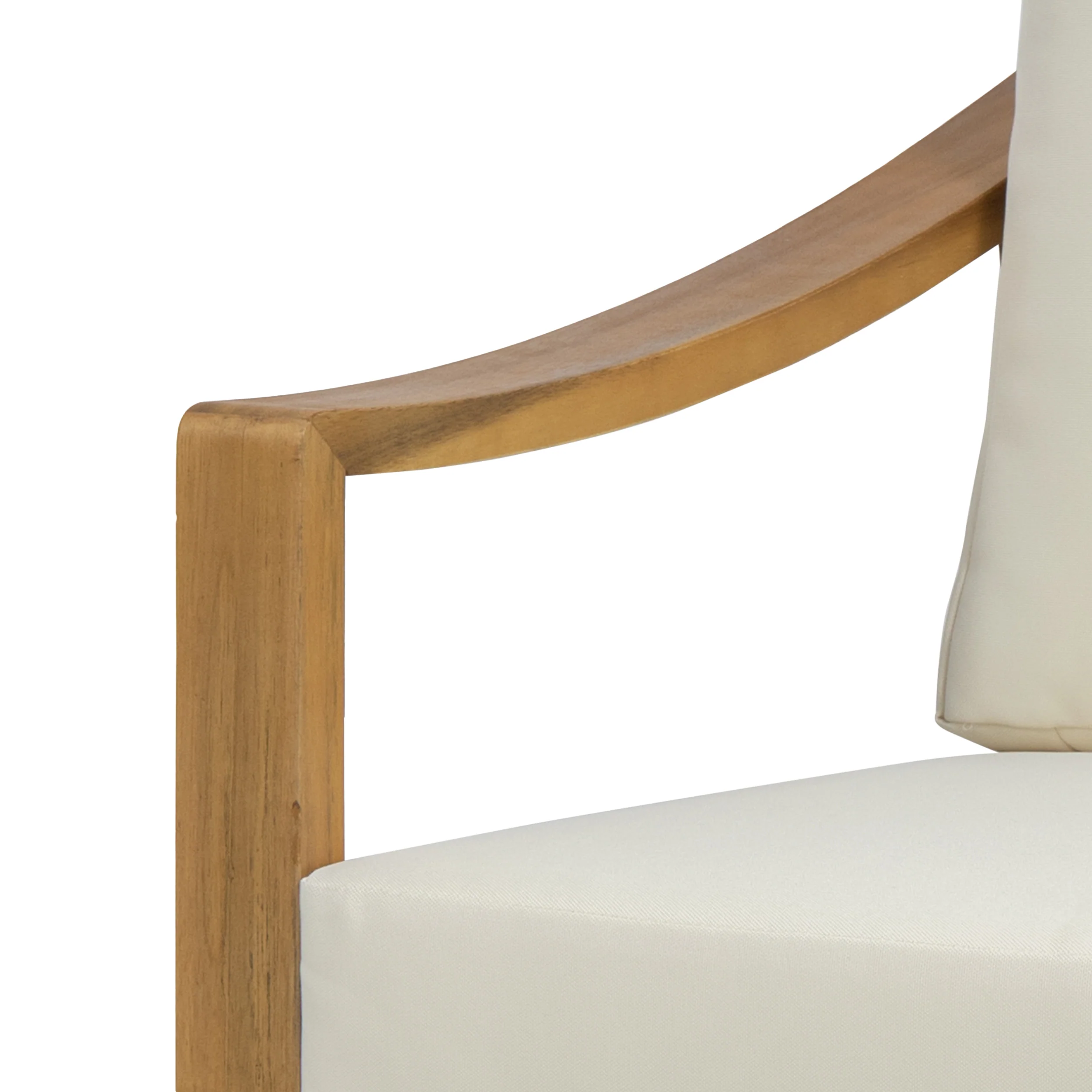 Johnlucas Outdoor Acacia Wood Club Chair with Cushion - furnishings