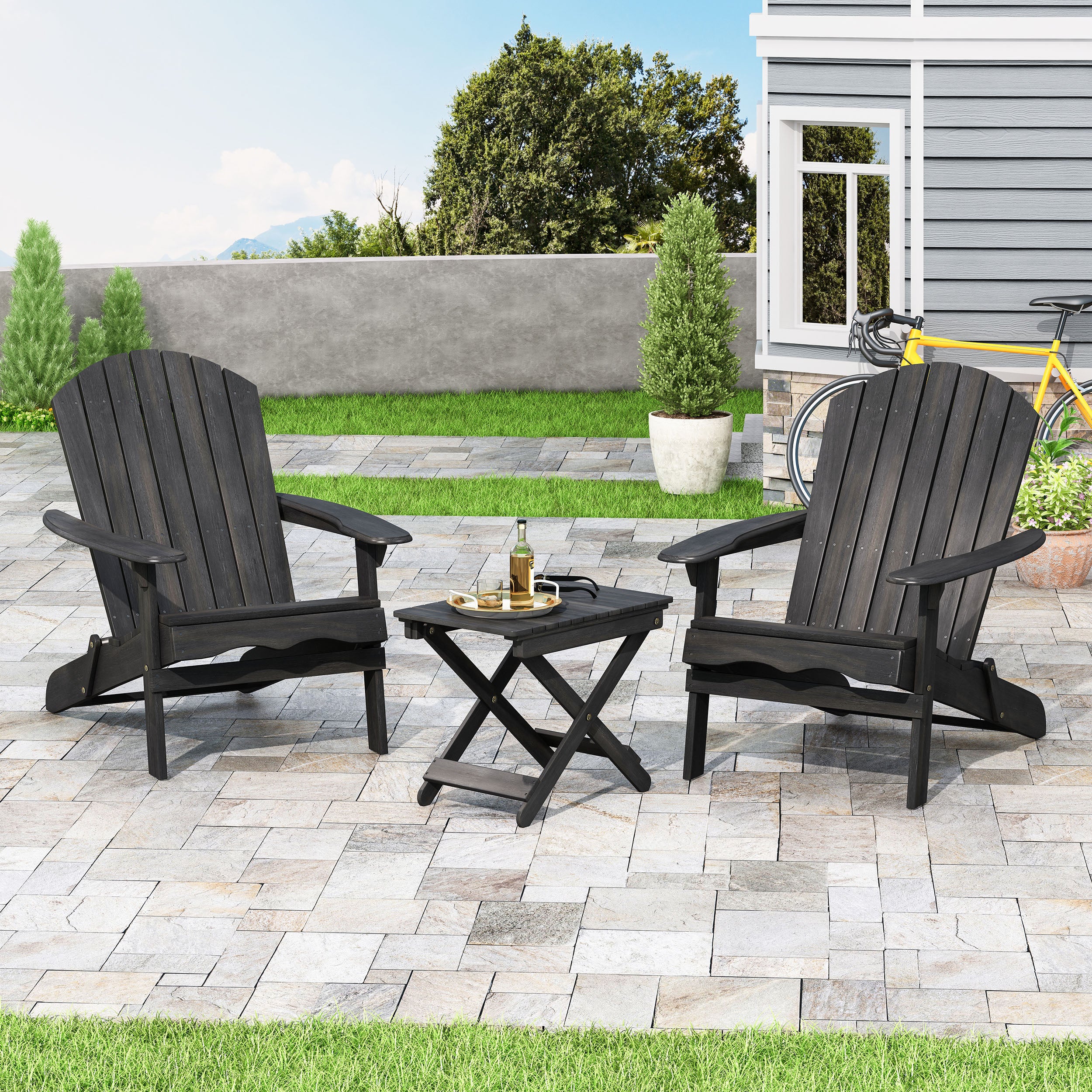 Reed Outdoor 2 Seater Acacia Wood Chat Set - furnishings
