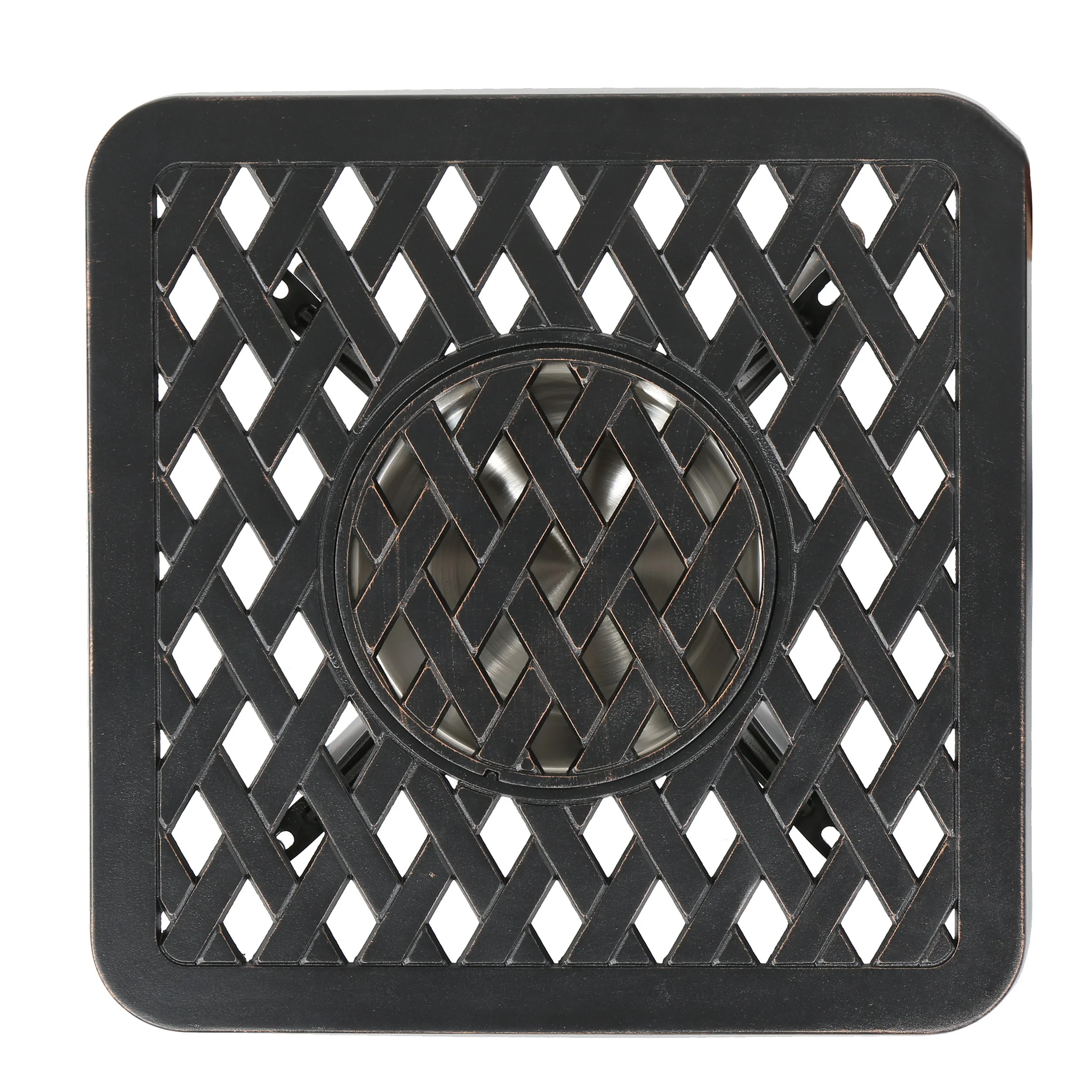 Ariel Outdoor Cast Aluminum Bistro Table with Ice Bucket, Black Copper - furnishings