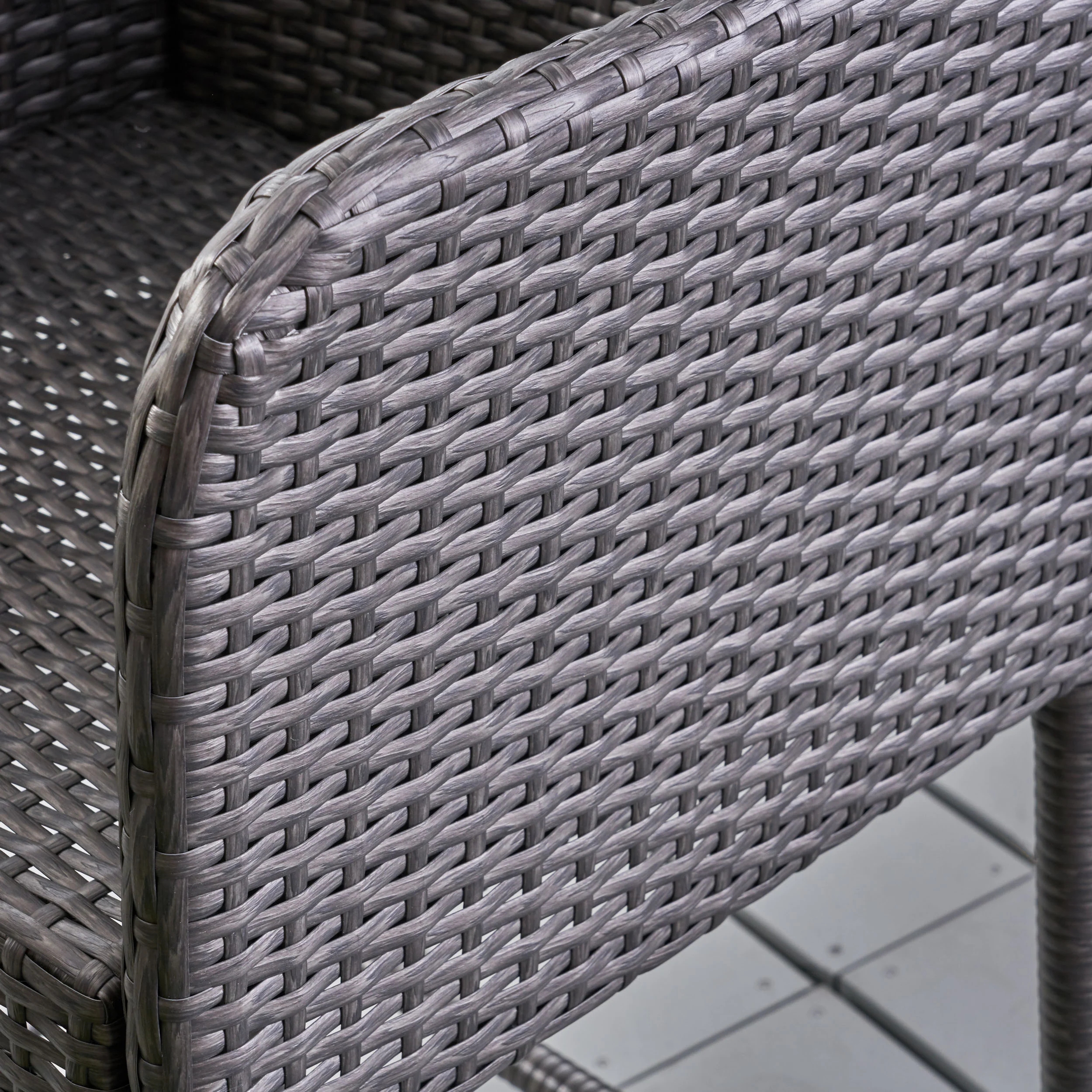 Welmas Outdoor 38 Inch Wicker Barstool (Set of 4), Grey - furnishings