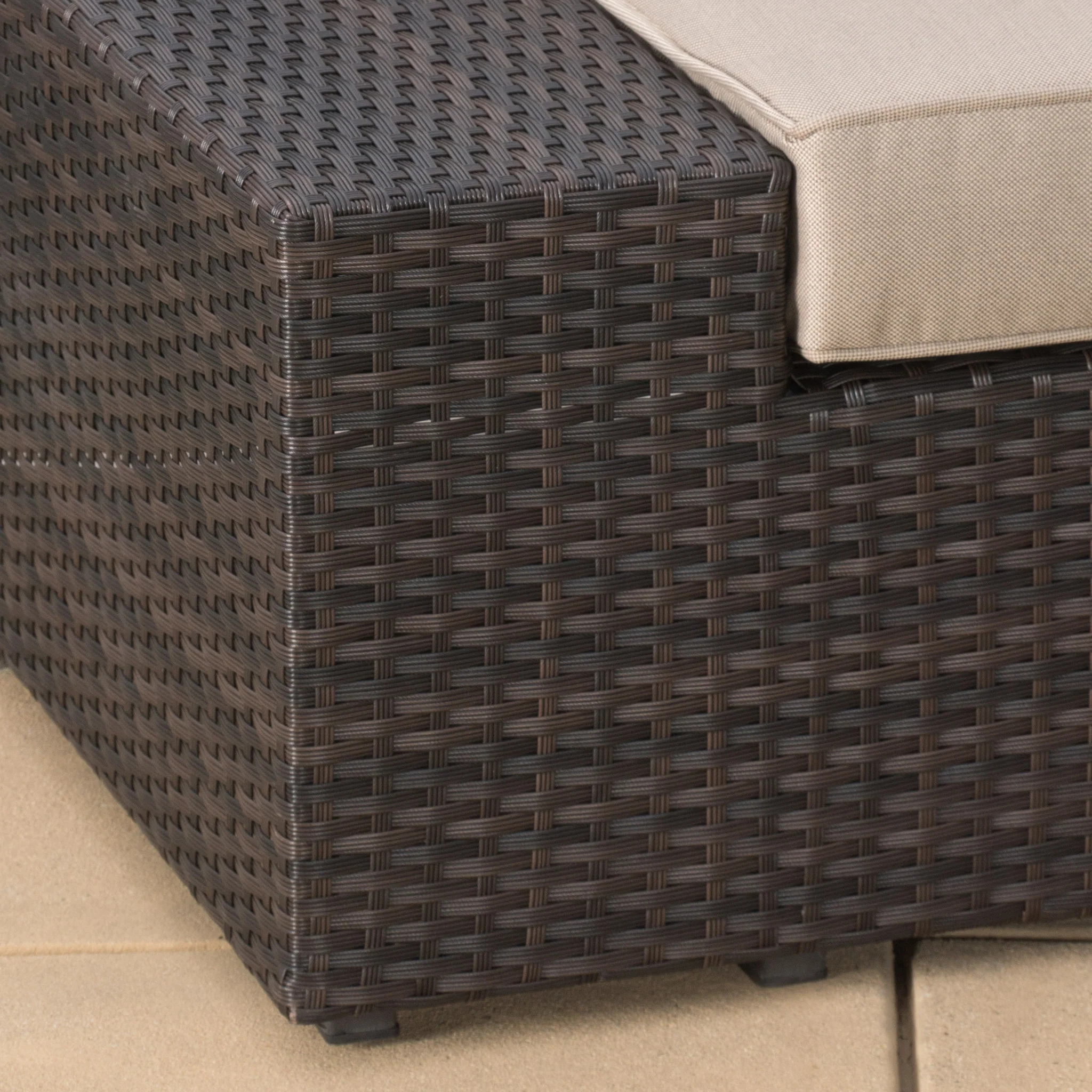 Reddington 7pc Outdoor Brown Wicker Sofa Set w/ Cushions - furnishings