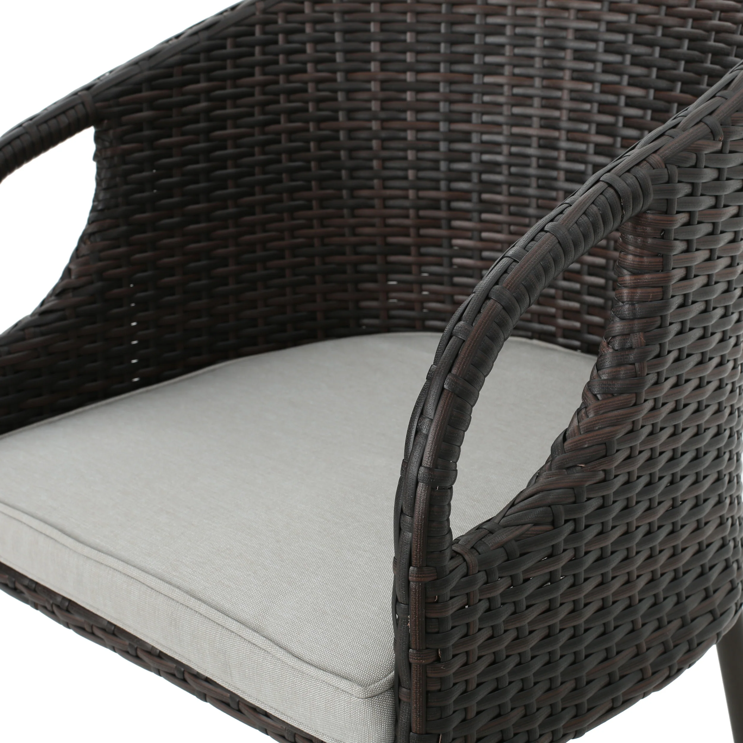 Dunlevy 31-Inch Outdoor Wicker Barstools with Water Resistant Cushions - furnishings
