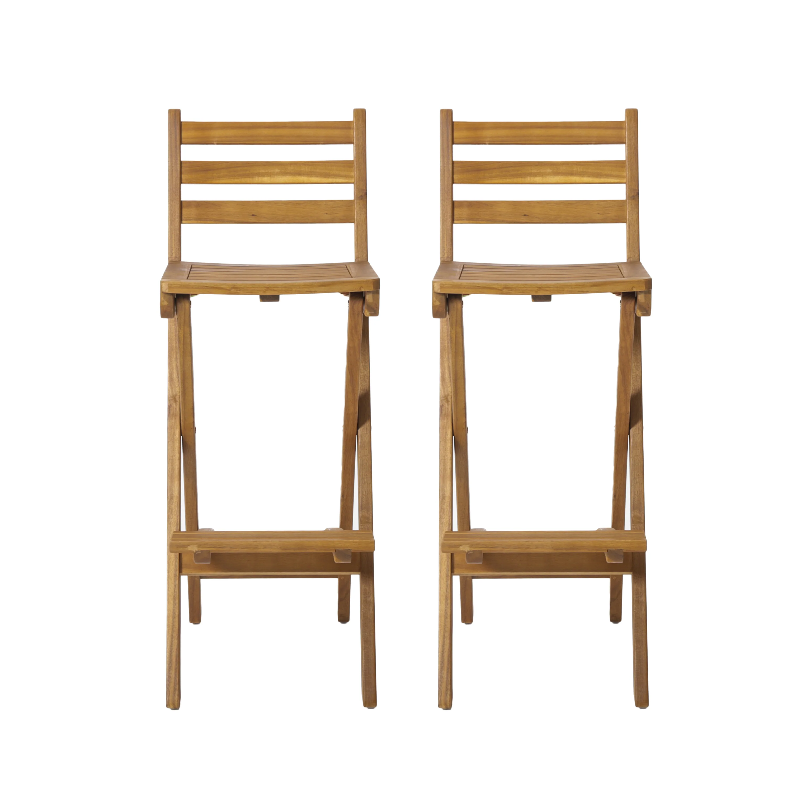 Atlantic Outdoor 30-Inch Foldable Acacia Wood Bar Stool - furnishings