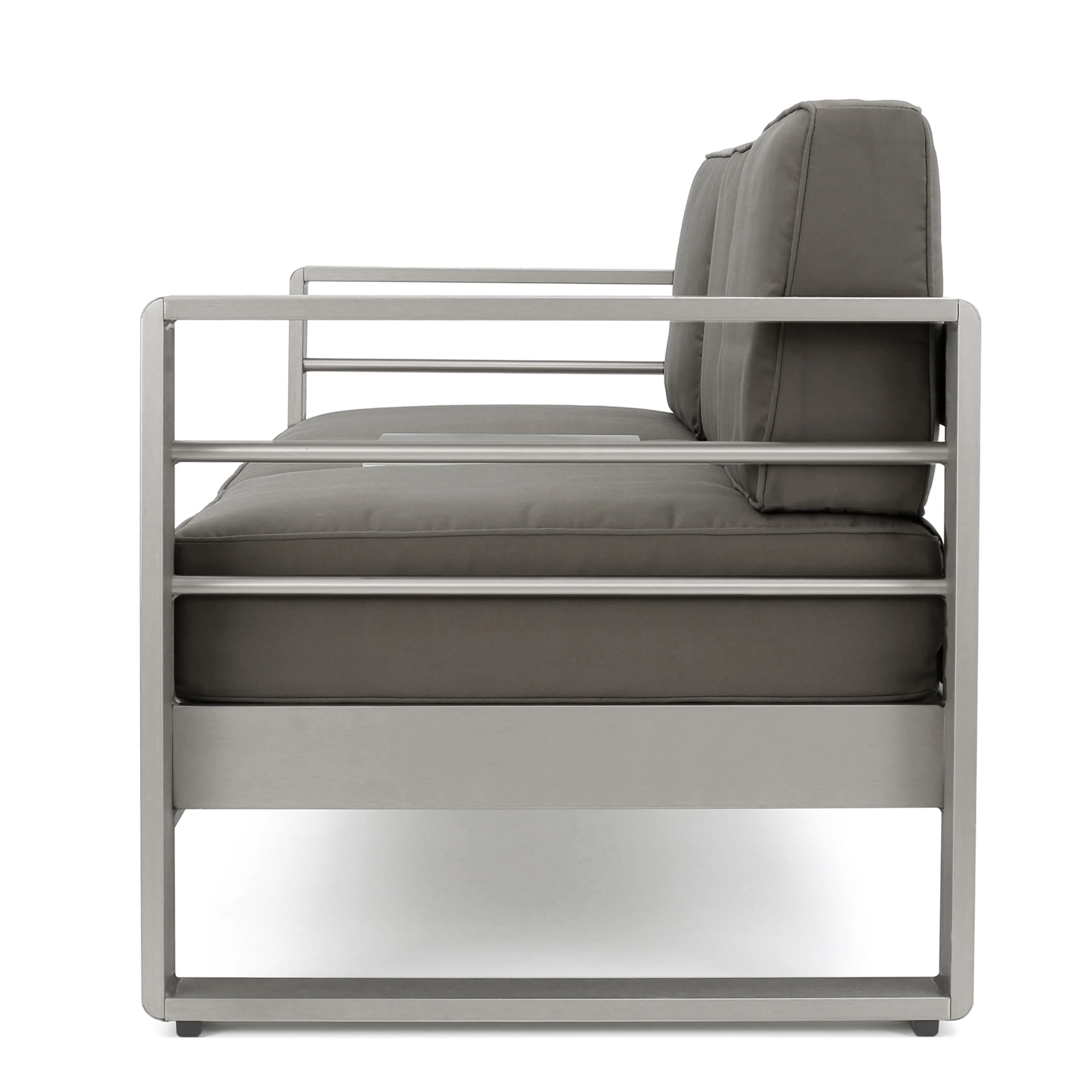 Coral Outdoor Aluminum 7 Seater Chat Set with Fire Pit - furnishings