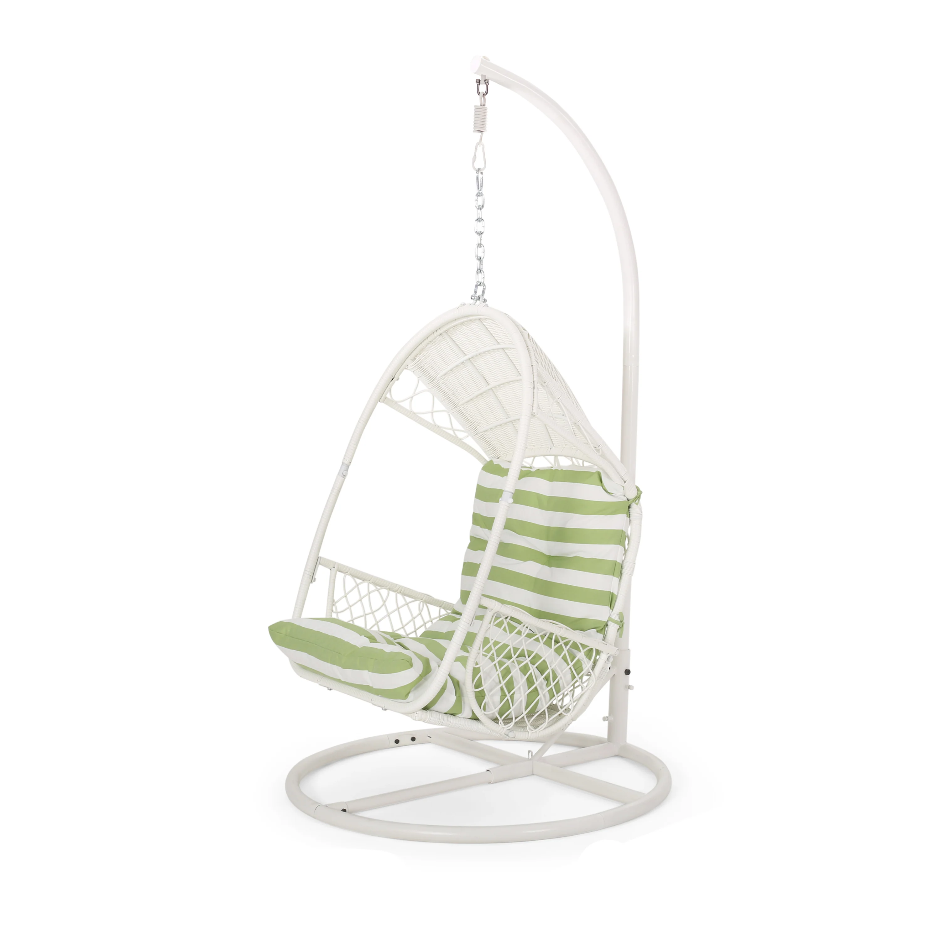 Primo Outdoor Wicker Hanging Basket Egg Chair with Stand - furnishings