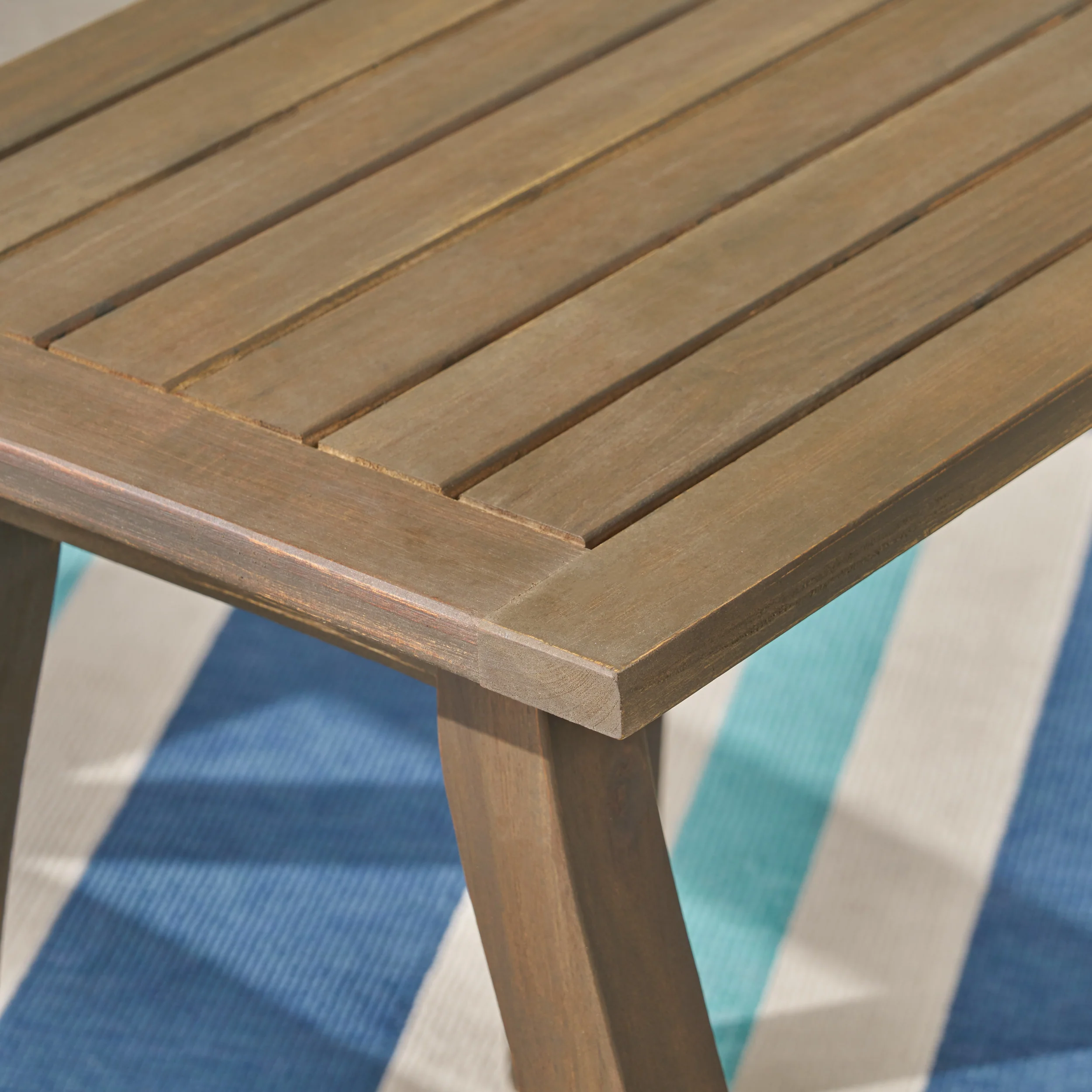 Zane Outdoor Acacia Wood Rocking Chair with Side Table - furnishings