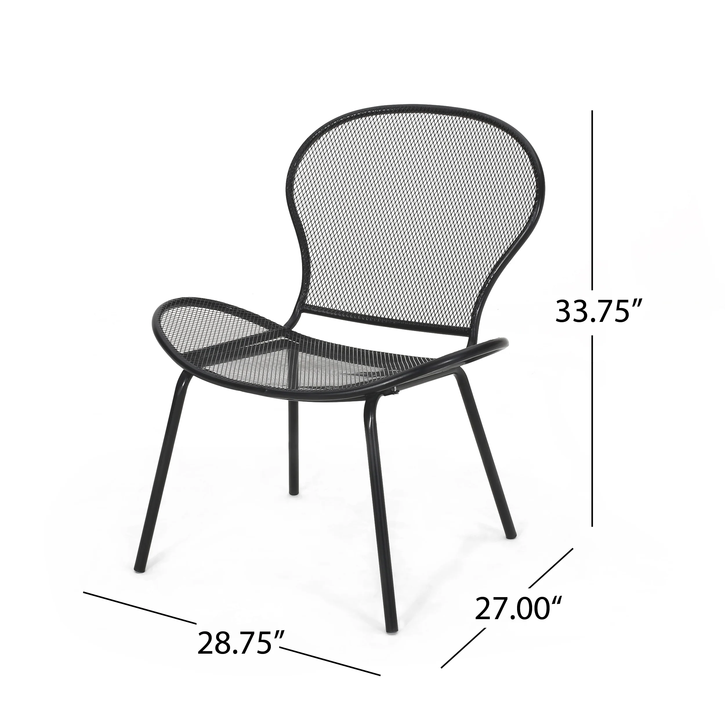 Tristian Modern Outdoor Iron Club Chair (Set of 2) - furnishings