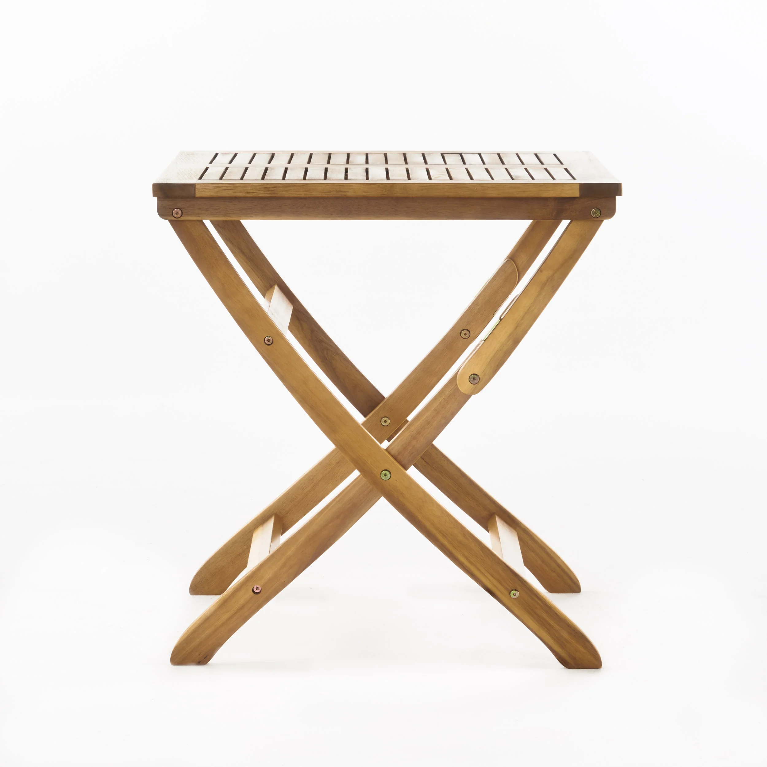 Versaille Outdoor Foldable Grey Finished Acacia Wood Bistro Table - furnishings