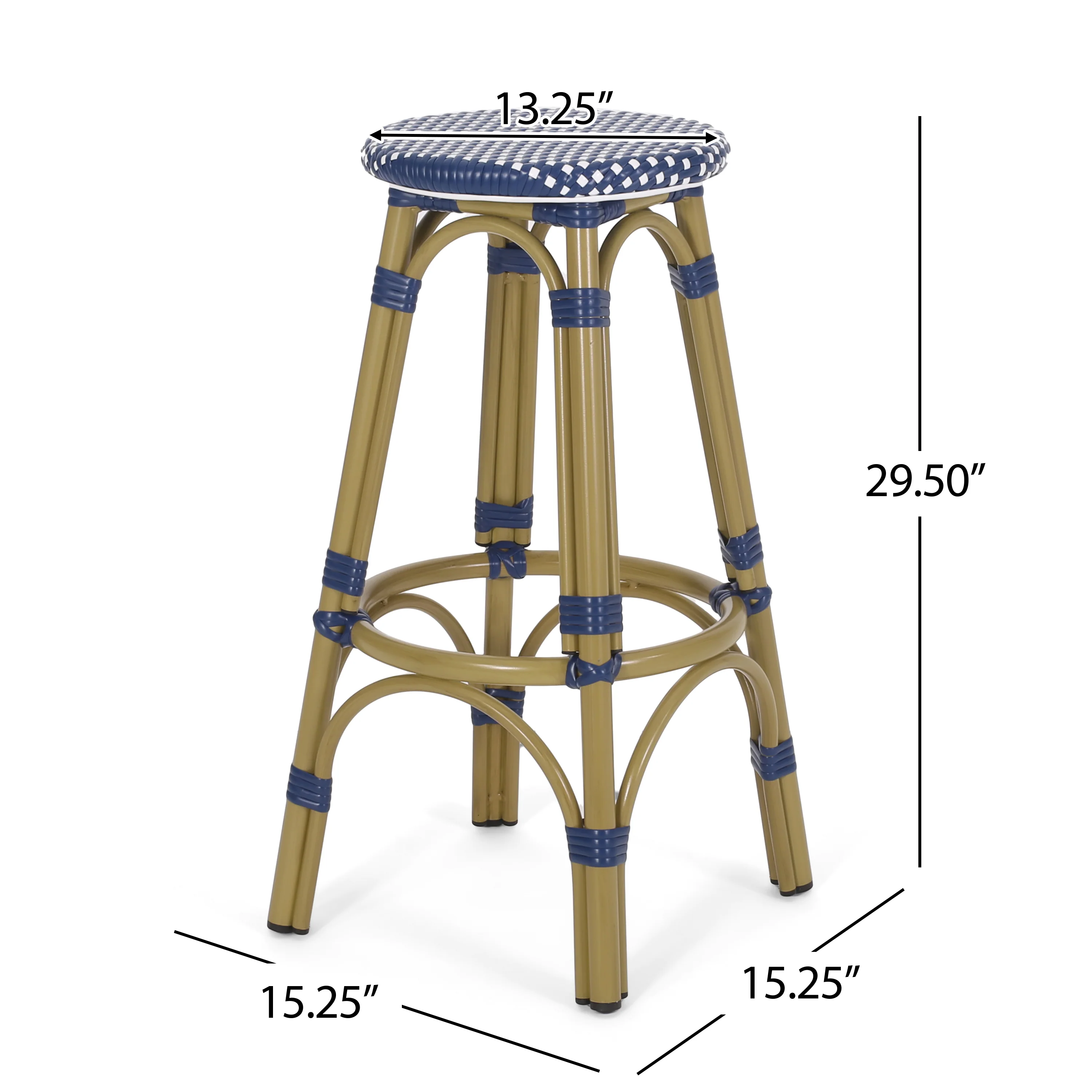 Dohney Outdoor French Aluminum 29.5 Inch Barstools, Set of 4 - furnishings