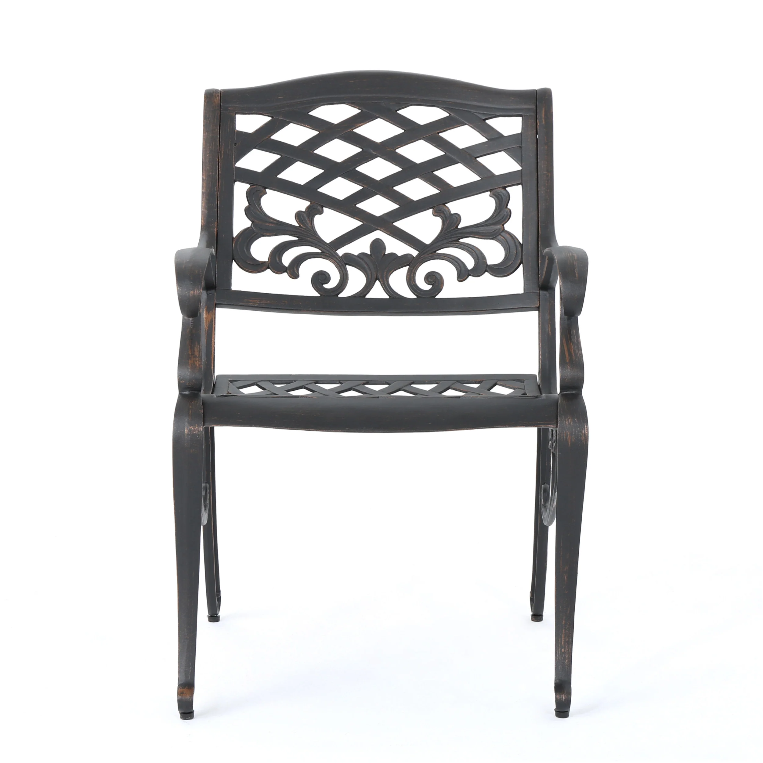 Myrtle Beach Outdoor Patina Copper Finished Aluminum Dining Chairs (Set of 2) - furnishings