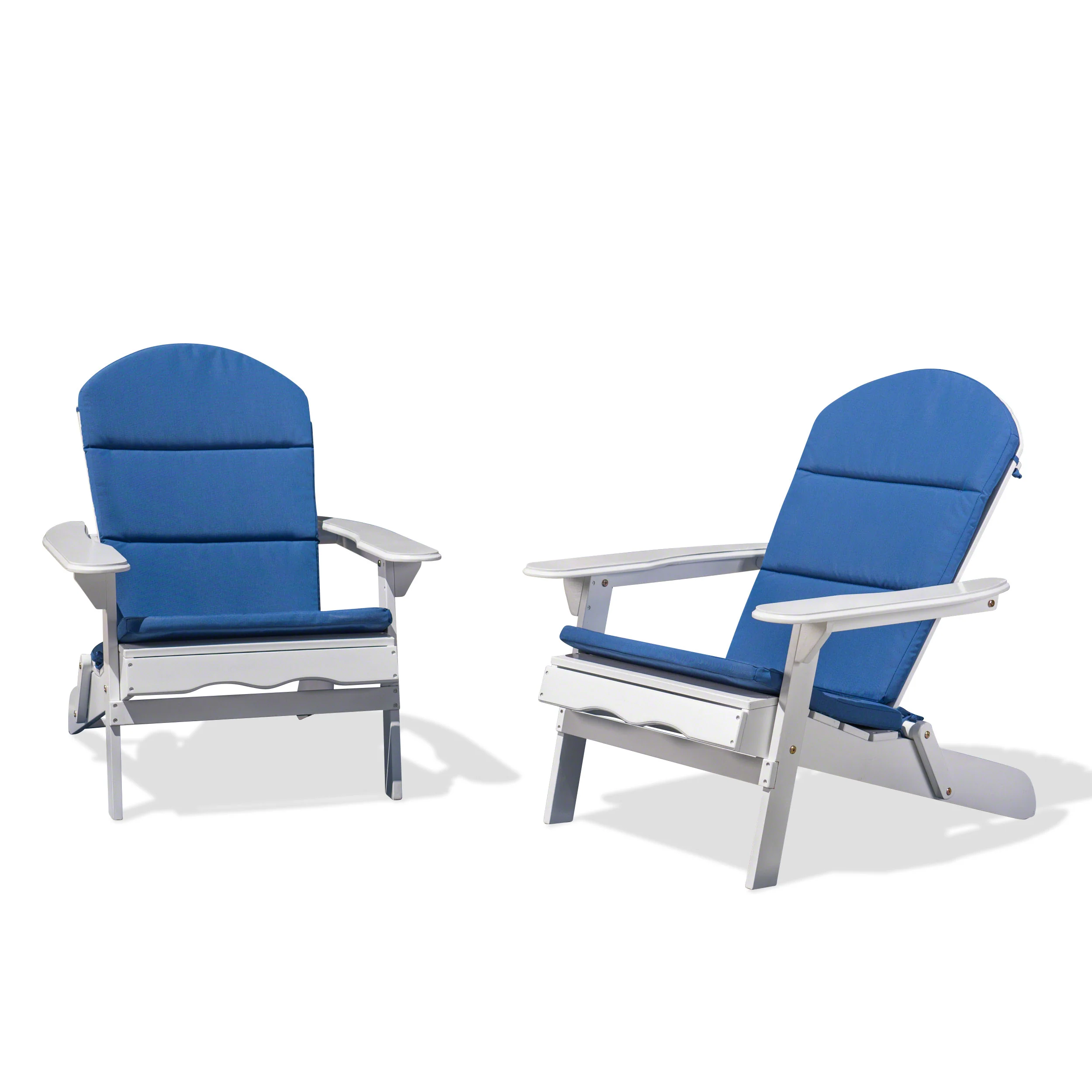 Amenda Outdoor Acacia Wood Folding Adirondack Chairs with Cushions - furnishings