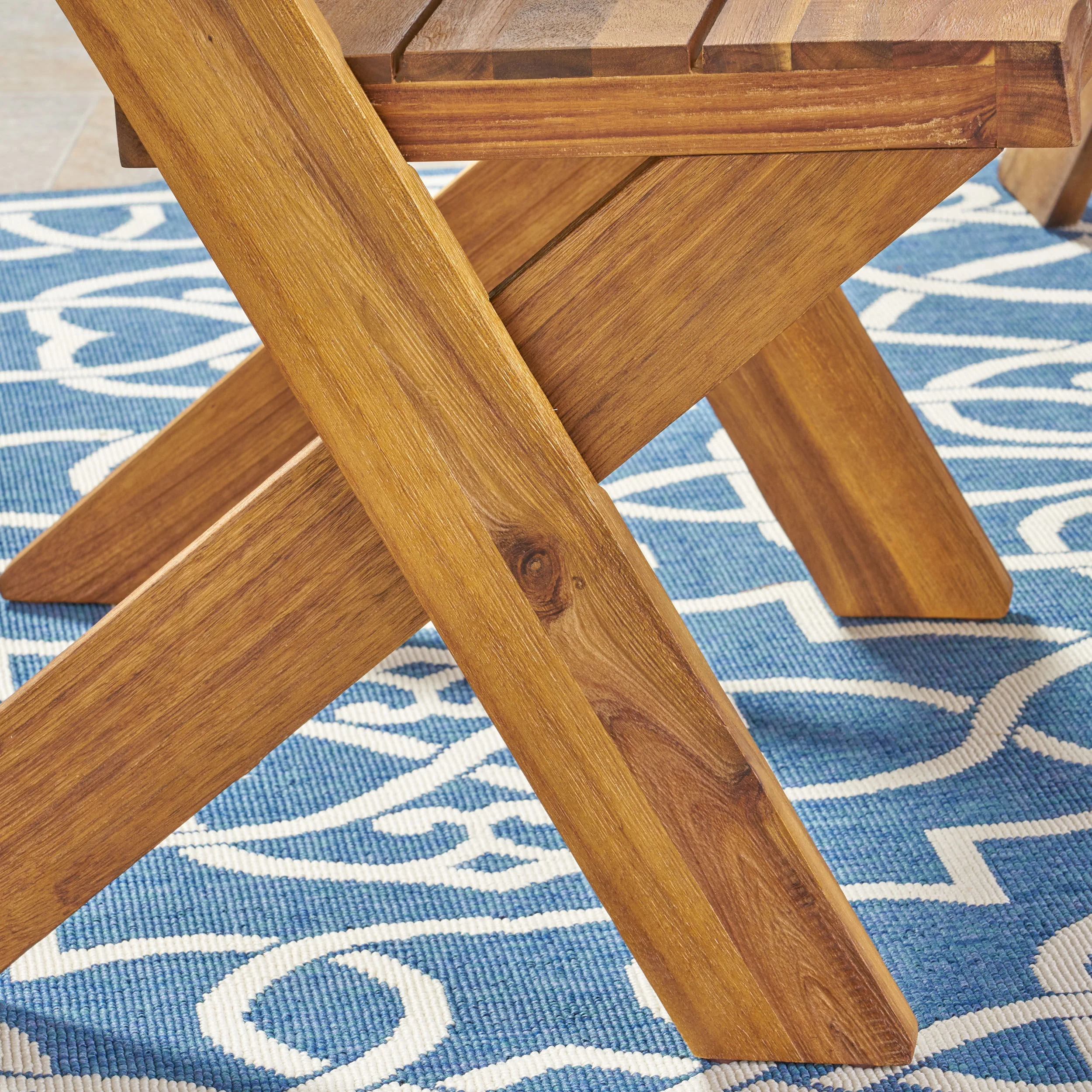 Anthony Outdoor Acacia Wood Loveseat and Coffee Table Set, Sandblast Teak - furnishings