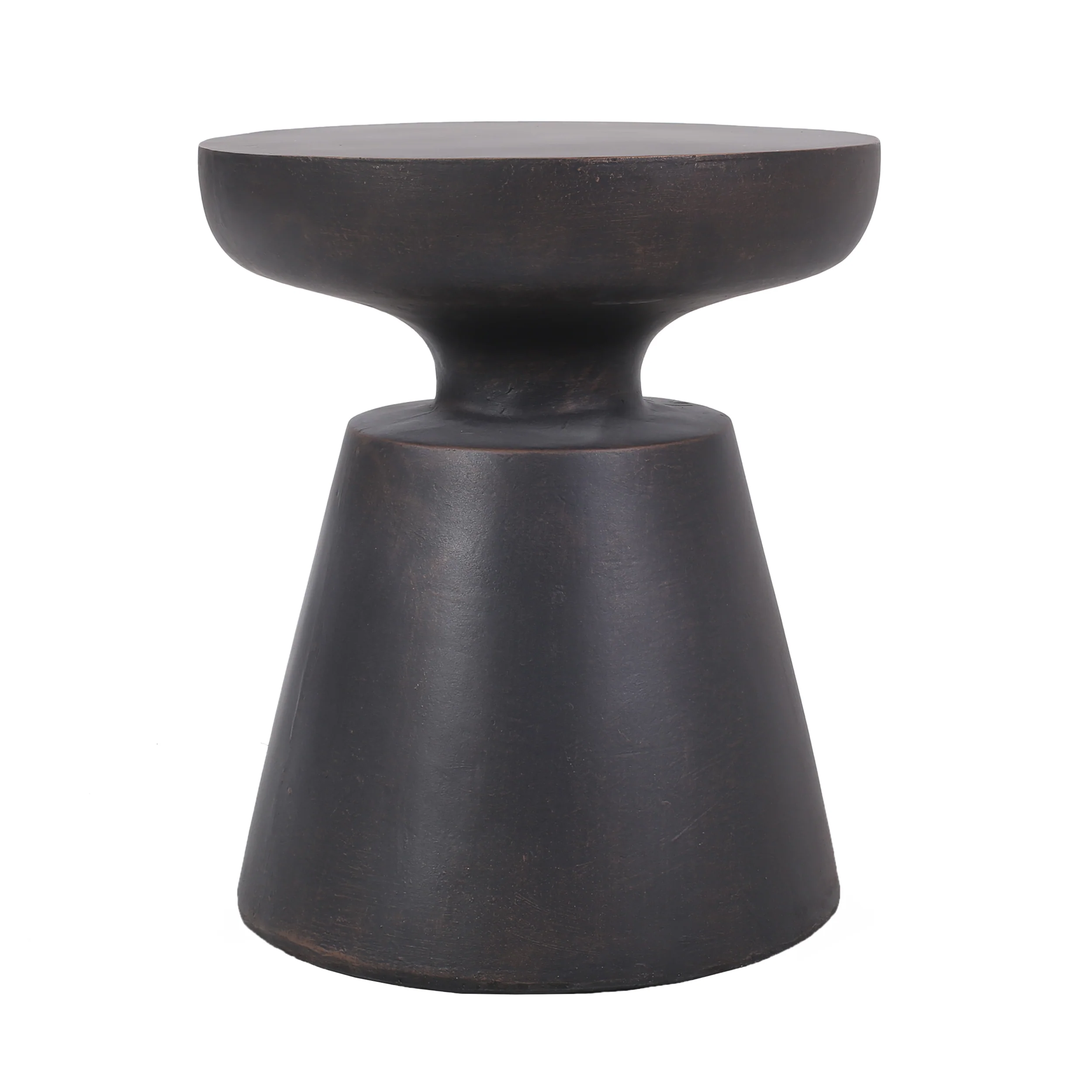 Snumshire Outdoor Lightweight Concrete Side Table, Antique Copper - furnishings