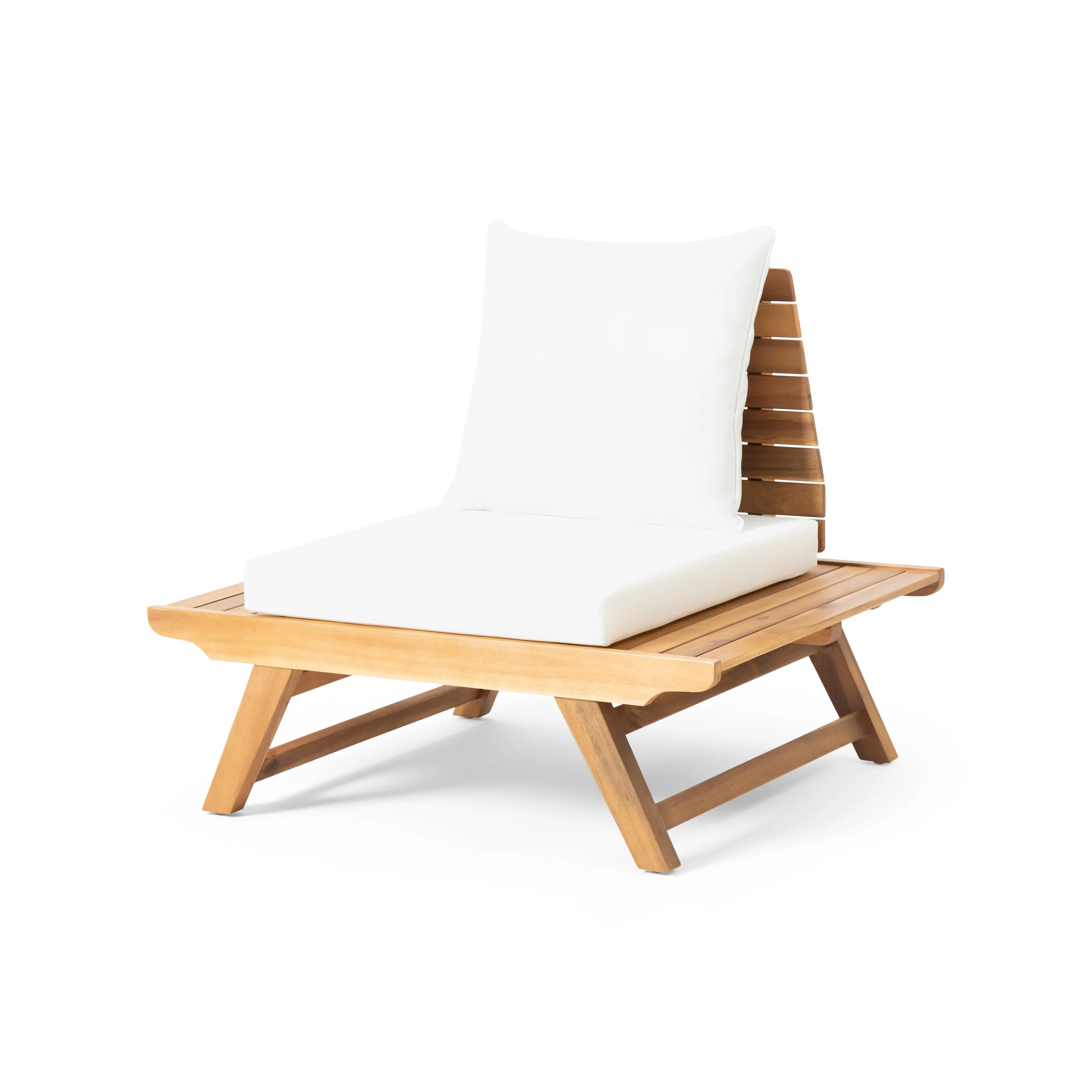 Bowie Outdoor Acacia Wood Club Chairs with Cushions - furnishings