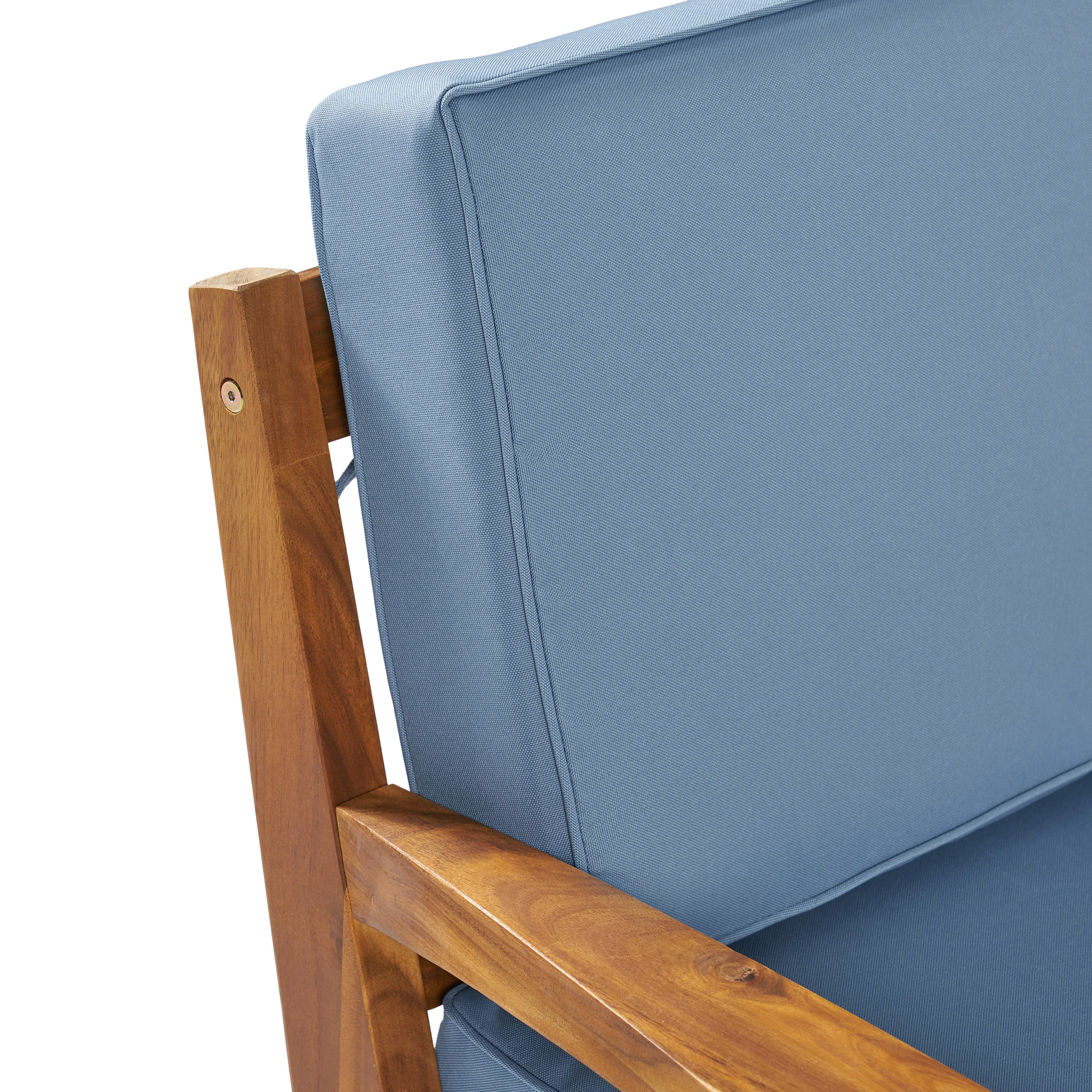 Parma Outdoor Wood Patio Furniture Club Chairs w/ Water Resistant Cushions (Set of 4) - furnishings