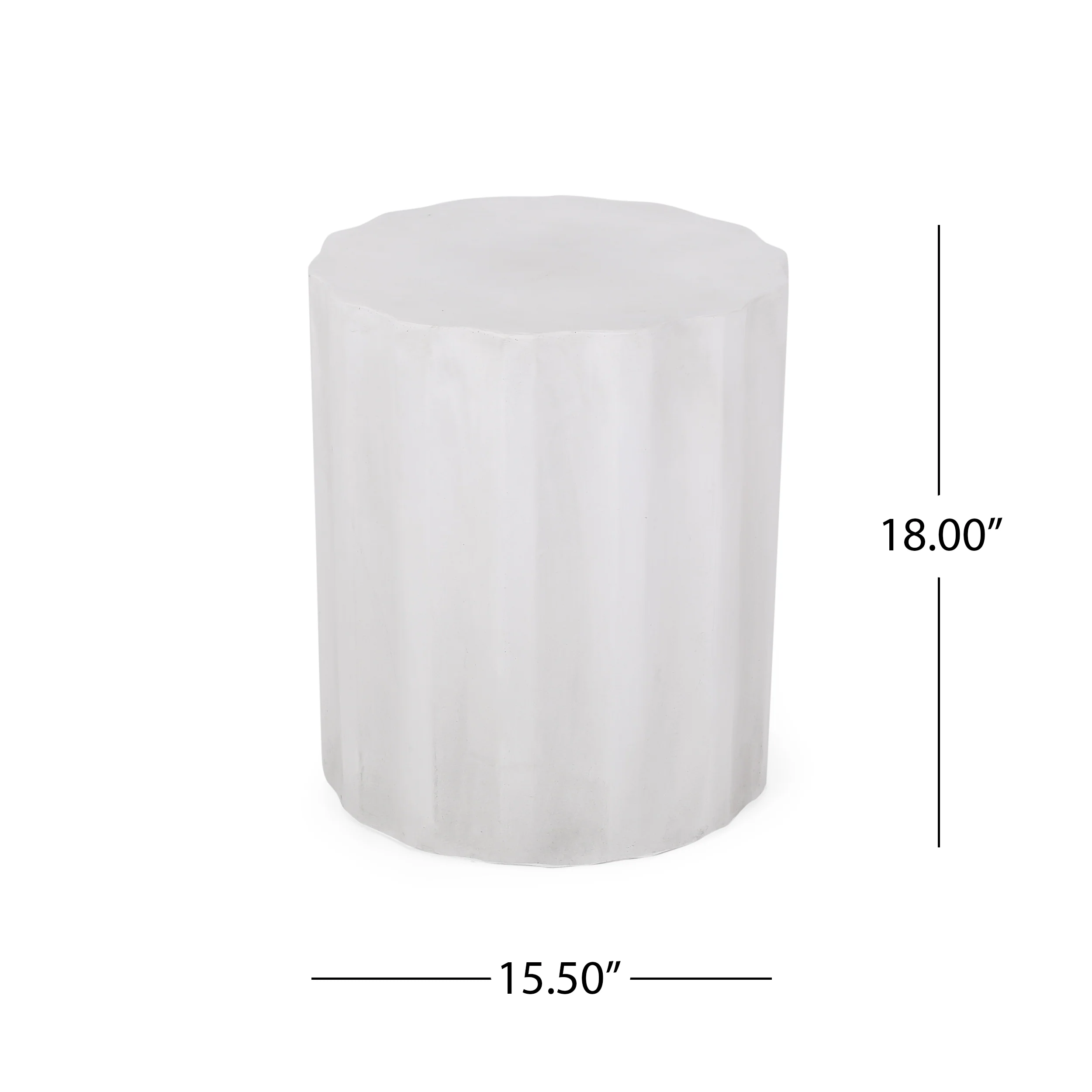 Bayhill Outdoor Lightweight Concrete Side Table, Antique White - furnishings