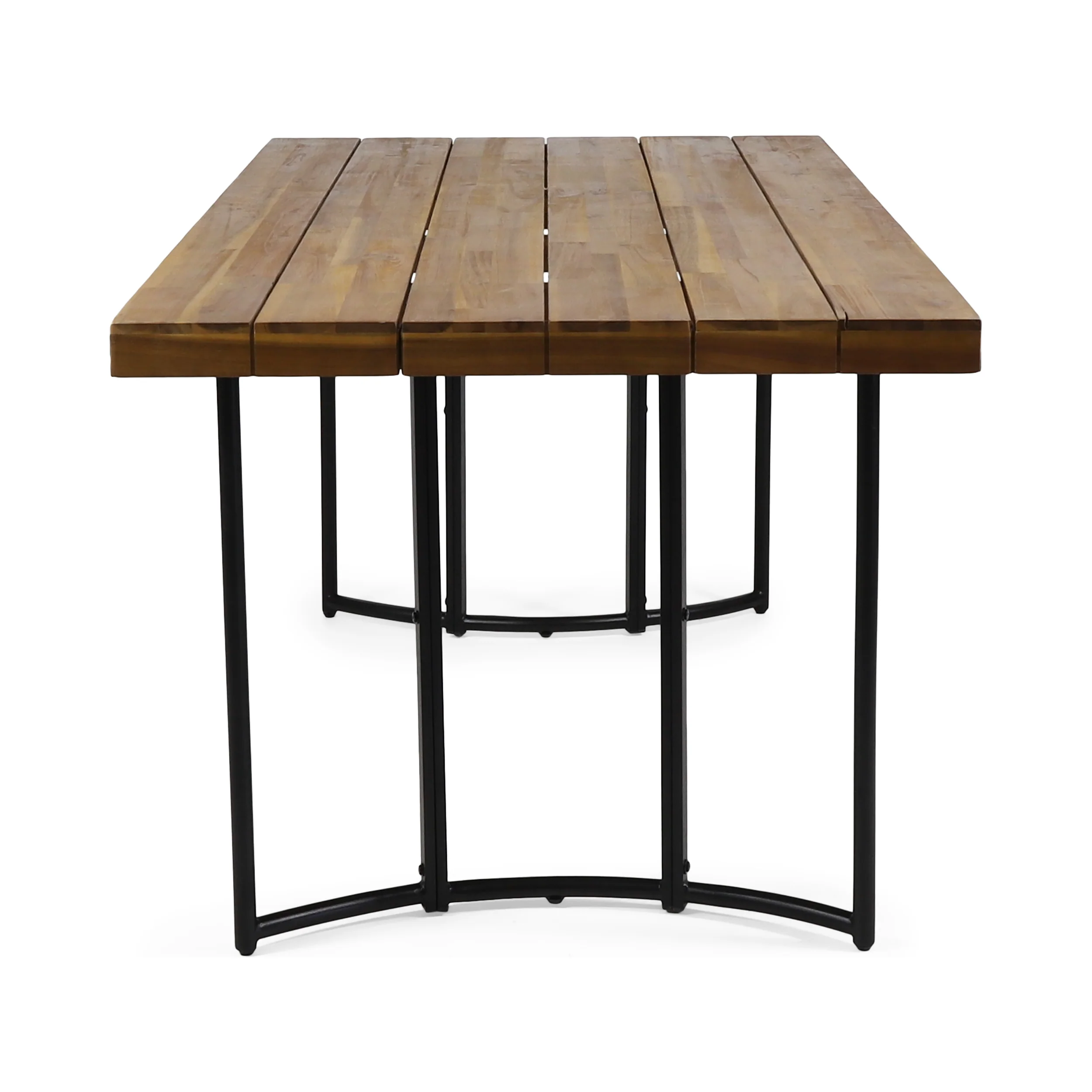 Serena Outdoor Modern Industrial Acacia Wood Dining Table - furnishings