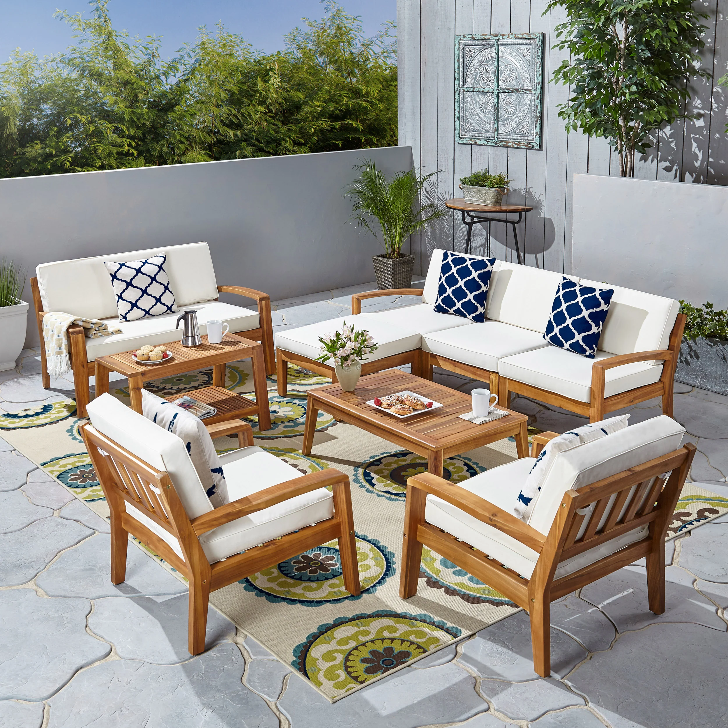 Parma 7-Seater Sectional Sofa Set For Patio with Loveseat - furnishings