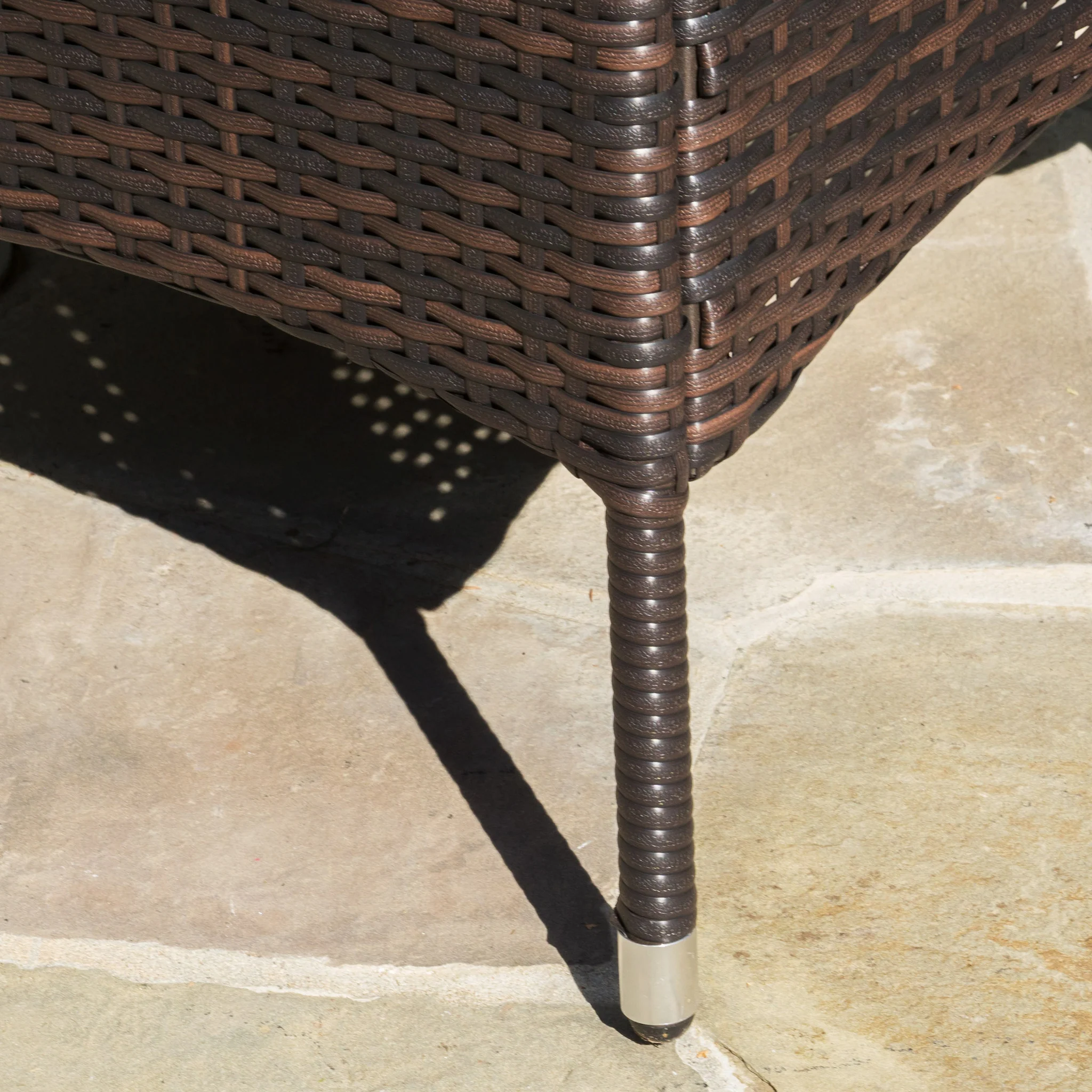 West Outdoors Brown Wicker 3 Piece Chat Set - furnishings