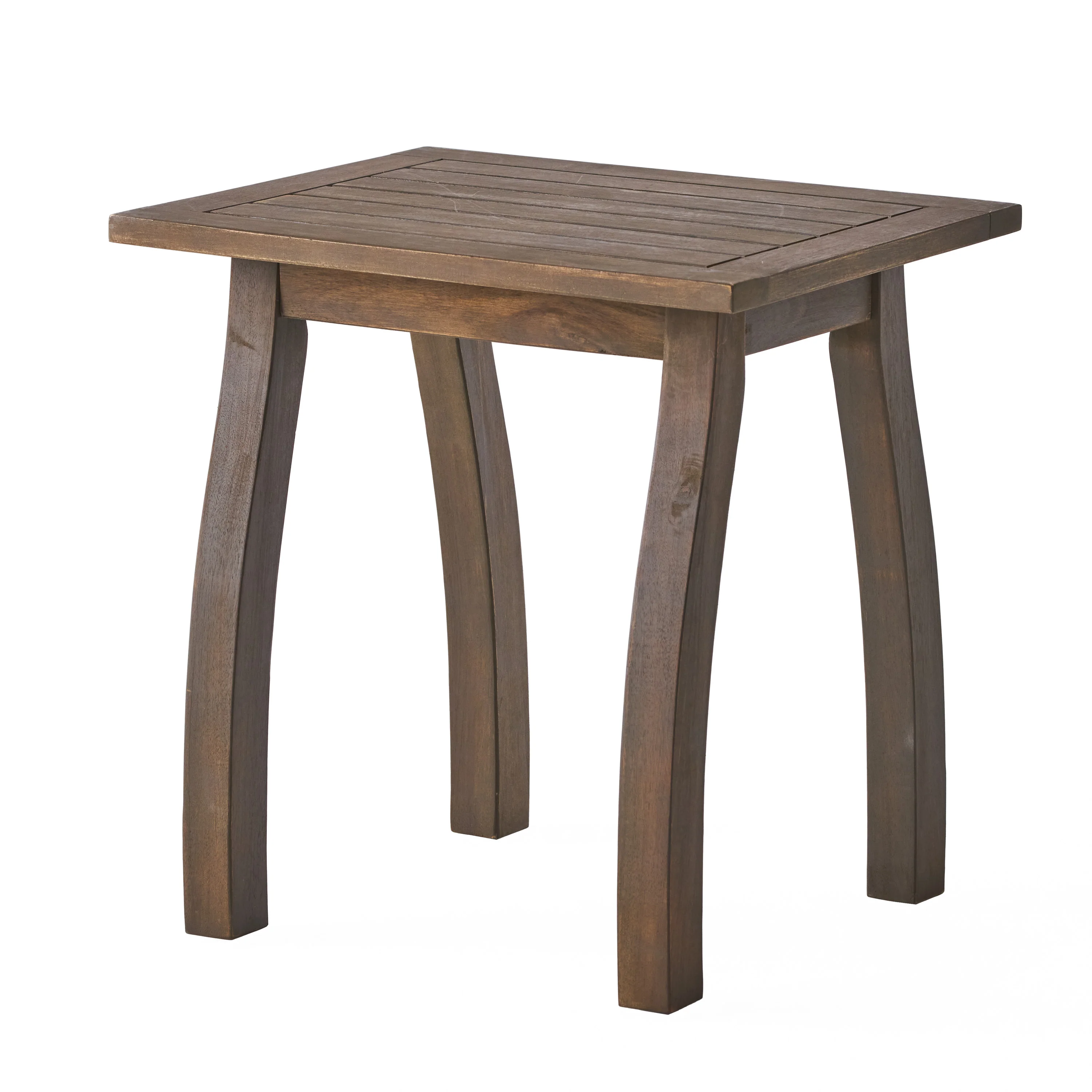 Sadie Outdoor Acacia Wood Accent Table, Gray Finish - furnishings