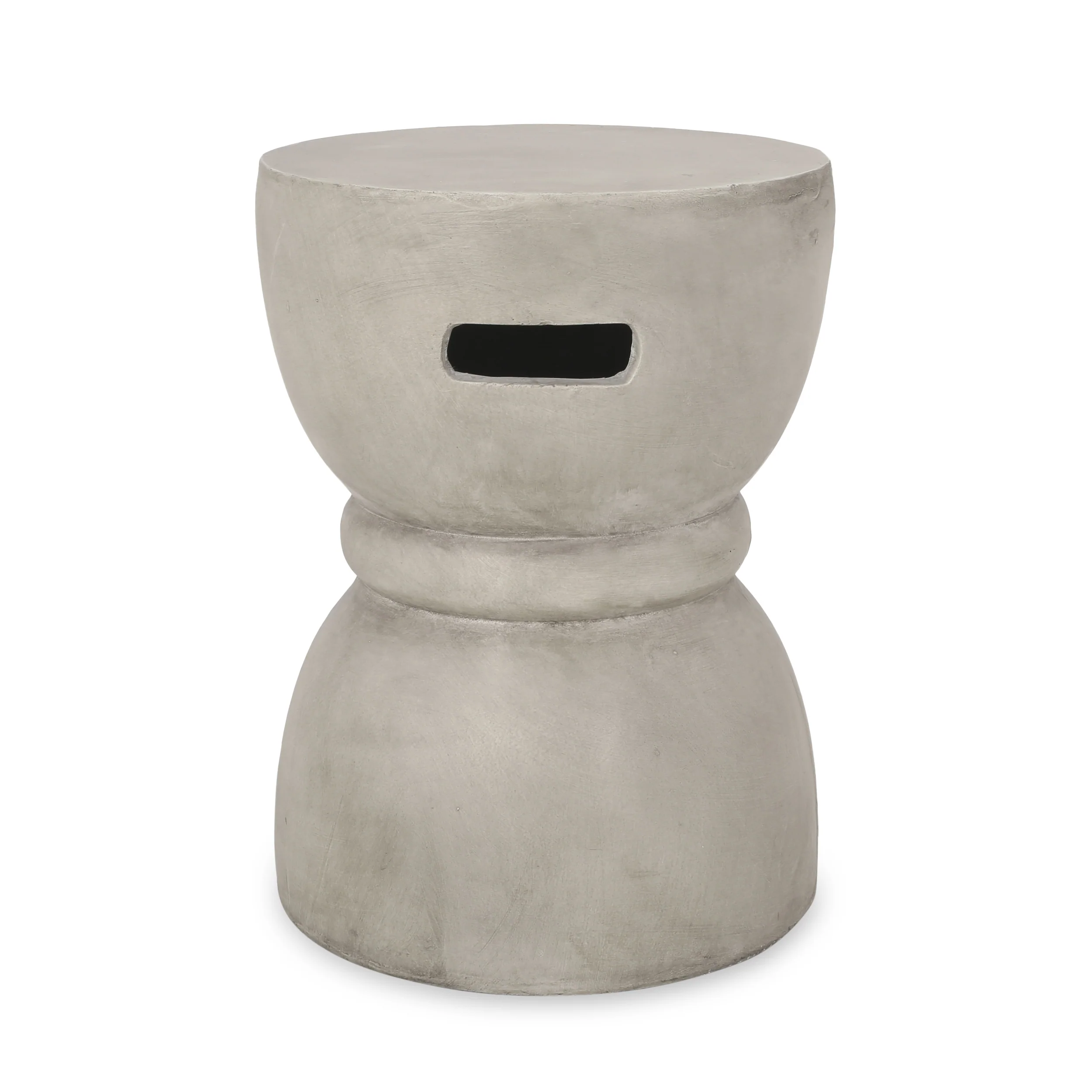 Domitri Outdoor Contemporary Lightweight Concrete Accent Side Table - furnishings