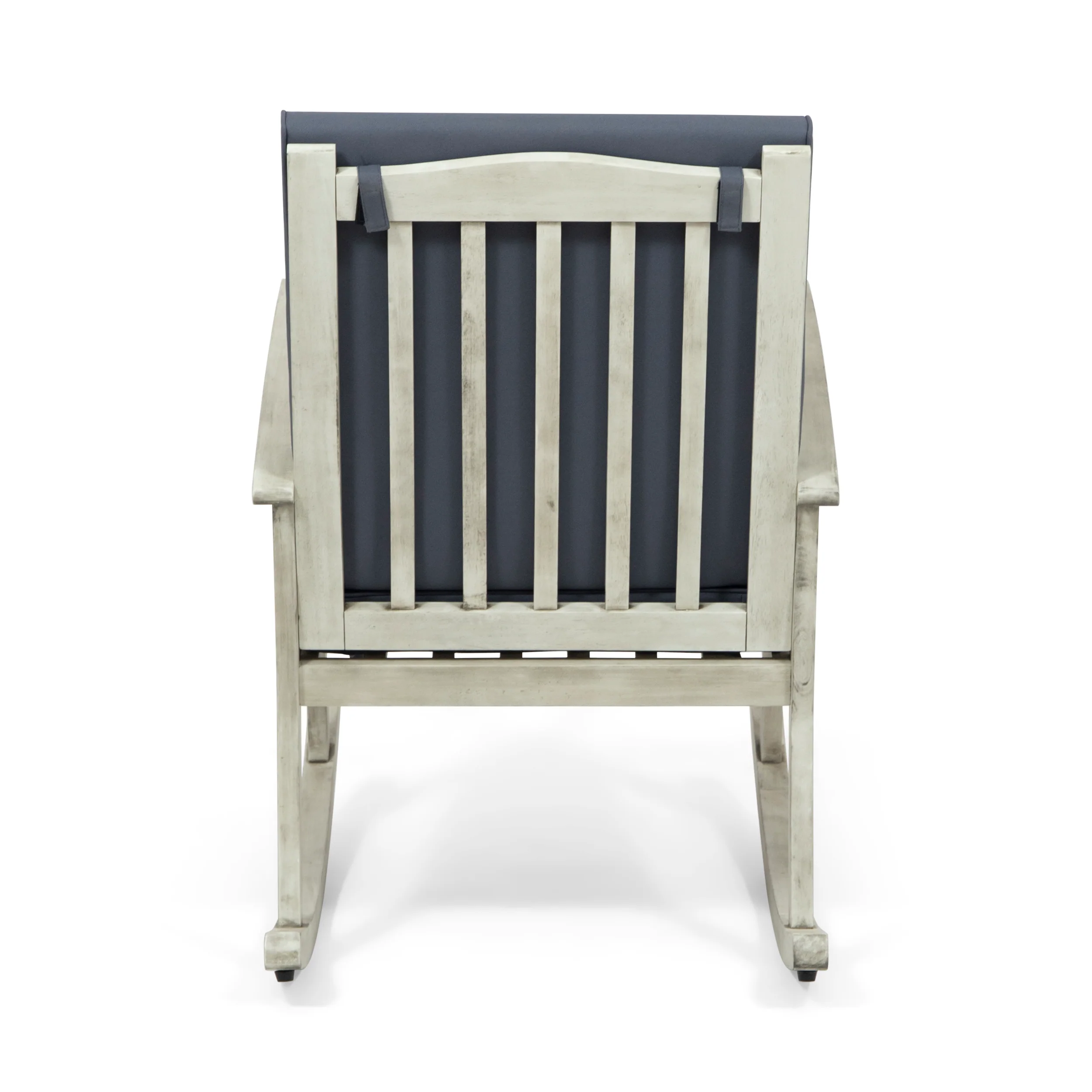 Emma Outdoor Acacia Wood 2 Seater Rocking Chairs and Side Table Set - furnishings